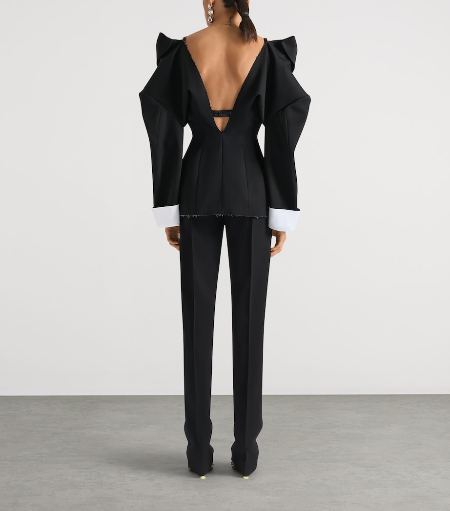 Givenchy Womens Wool Deconstructed Blazer Black Image 3