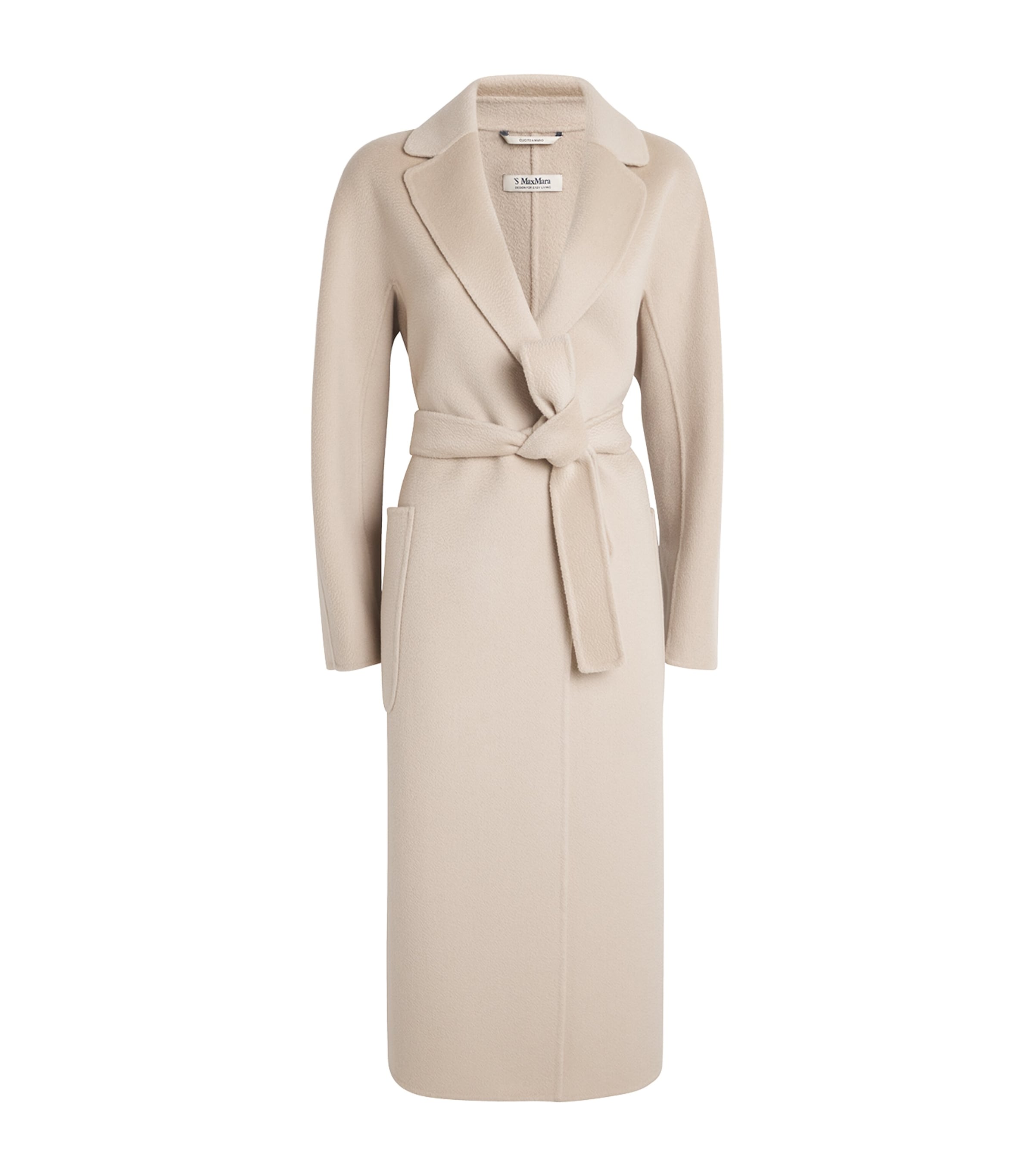 Max Mara Virgin Wool-cashmere Wrap Coat In White