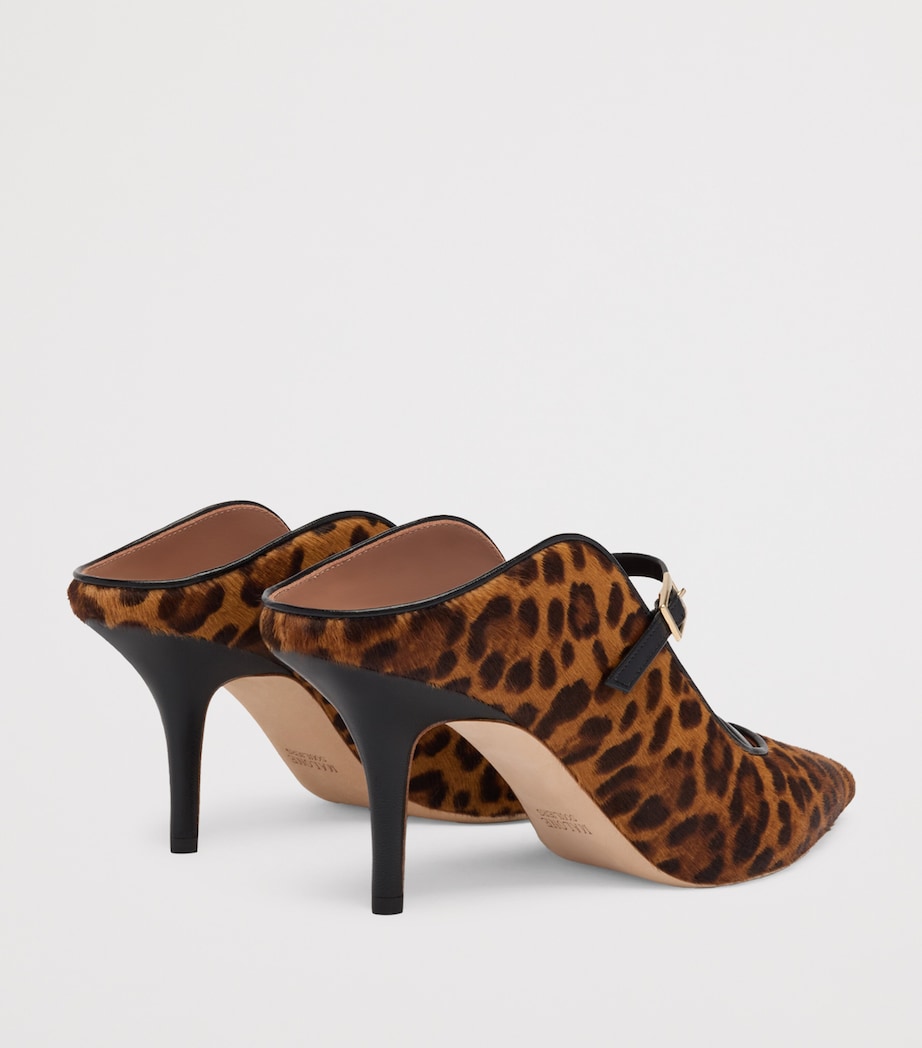 Leopard Calf Hair Gala Mules 70 BROWN Image 3