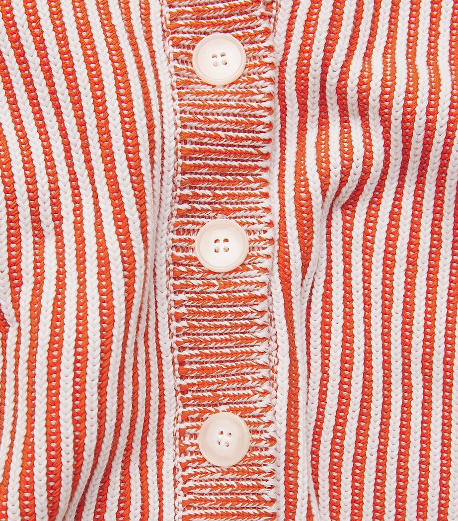 ME+EM Womens Organic Cotton Ribbed Cardigan Nectarine Orange Image 6