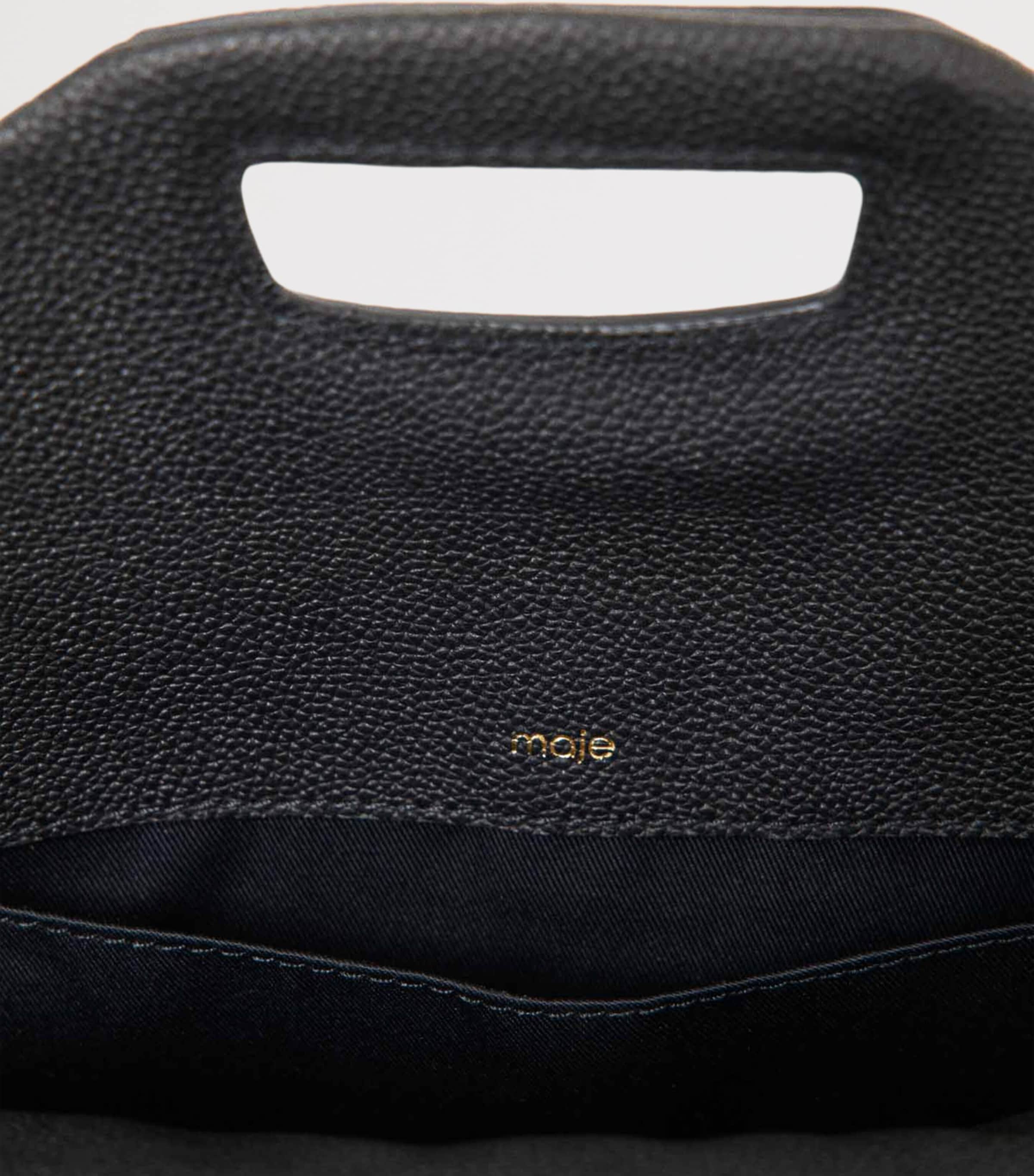 Maje Grained Leather Miss M Shoulder Bag Black Image 10