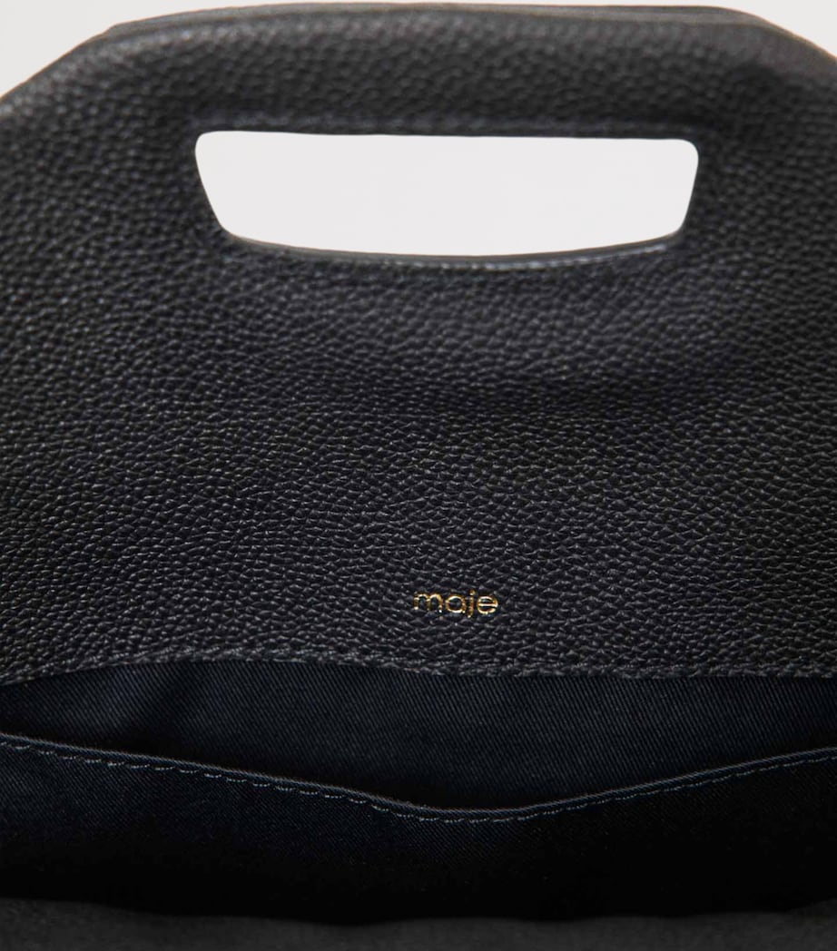 Maje Grained Leather Miss M Shoulder Bag Black Image 10