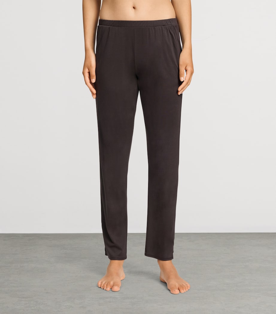 Hanro Womens Modal-Silk Grand Central Pyjama Trousers Dark Mocha Image 4