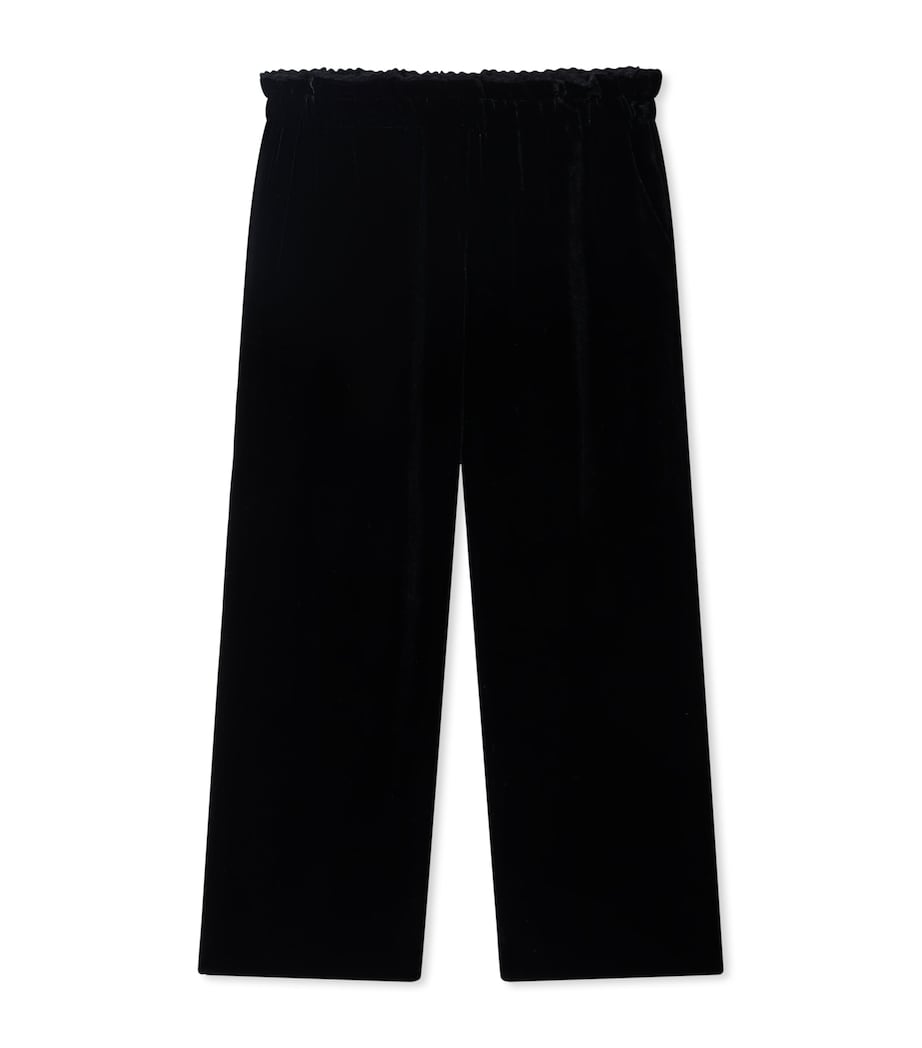 Velvet Wide-Leg Trousers (10-14 Years) NOIR Image 1