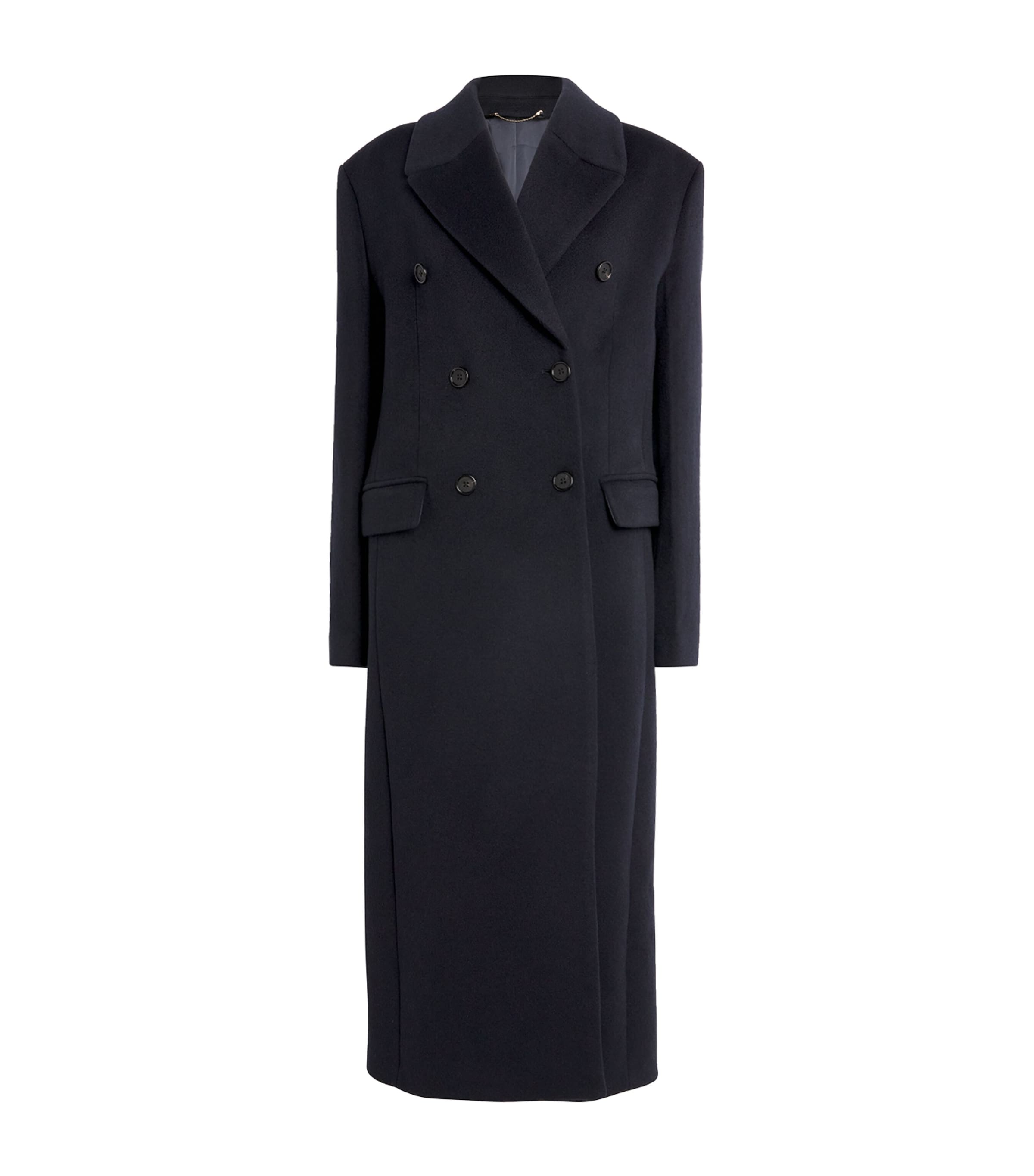 Totême Cashmere Double-breasted Coat In Black