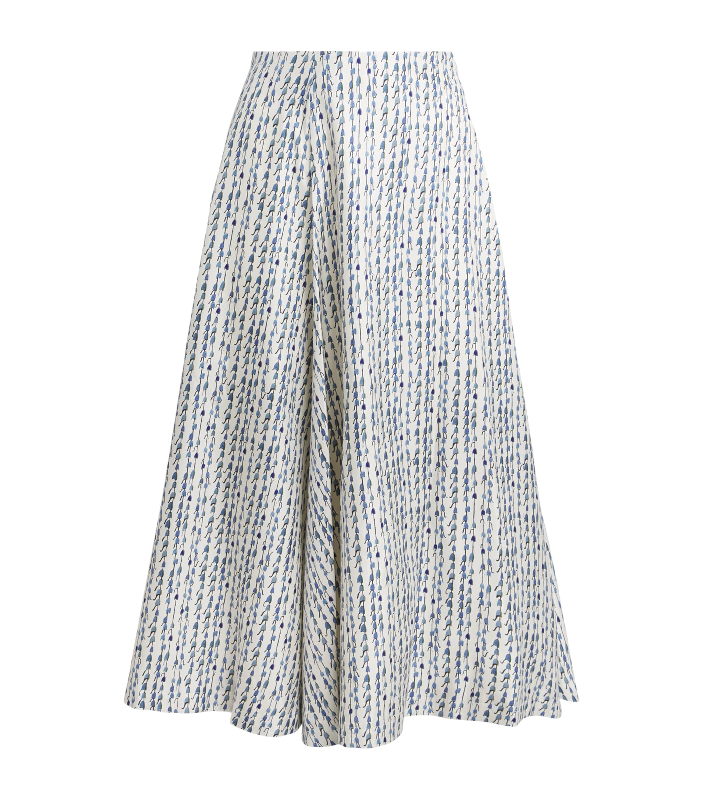 Altuzarra Womens Silk Bluebell Print Varda Midi Skirt Bluebell Image 1