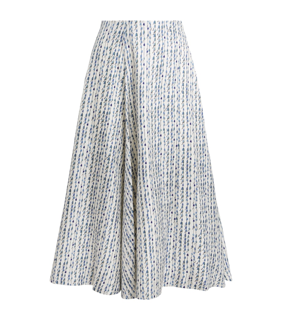 Altuzarra Womens Silk Bluebell Print Varda Midi Skirt Bluebell Image 1