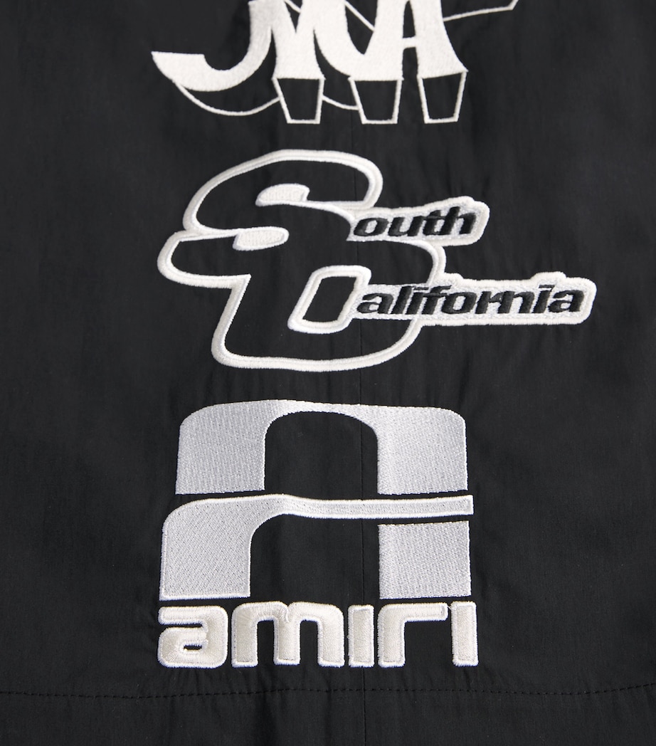 AMIRI Mens Sporty Embroidered Logo Shorts Black Image 6