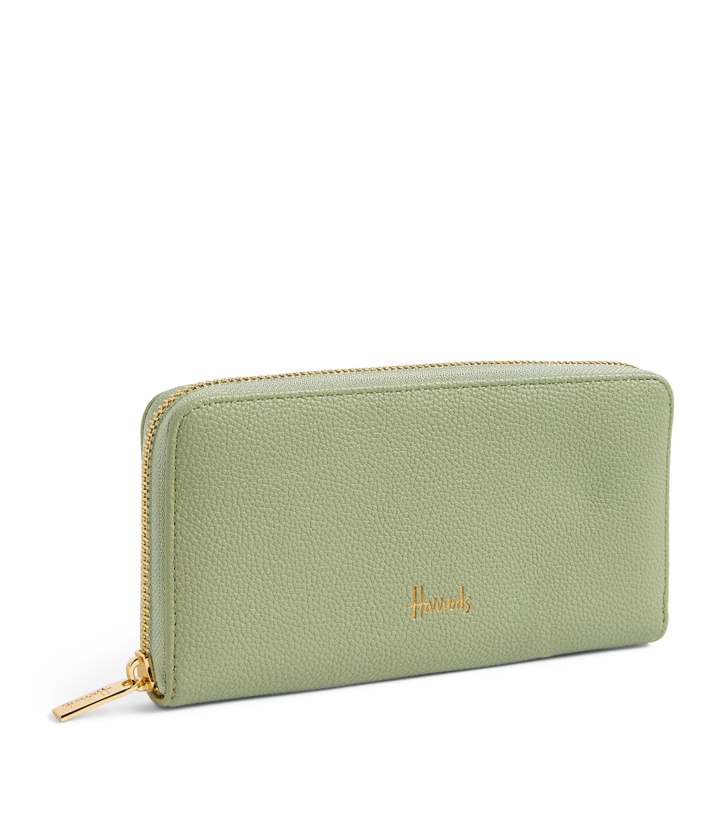 Harrods Oxford Zip-Around Wallet Light Green Image 3