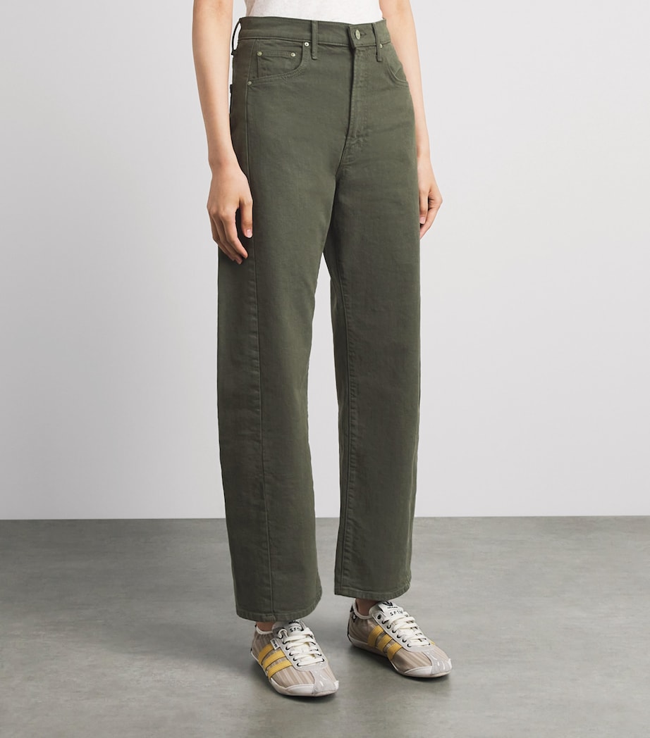 MOTHER Womens The Half-Pipe Wide-Leg Jeans Forest Night Image 4