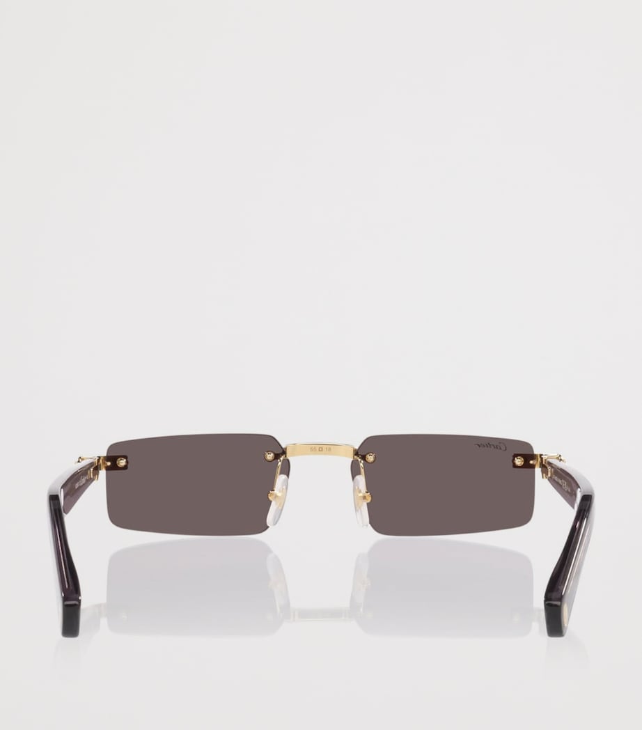 Cartier Narrow Rectangle Sunglasses Gold Image 4