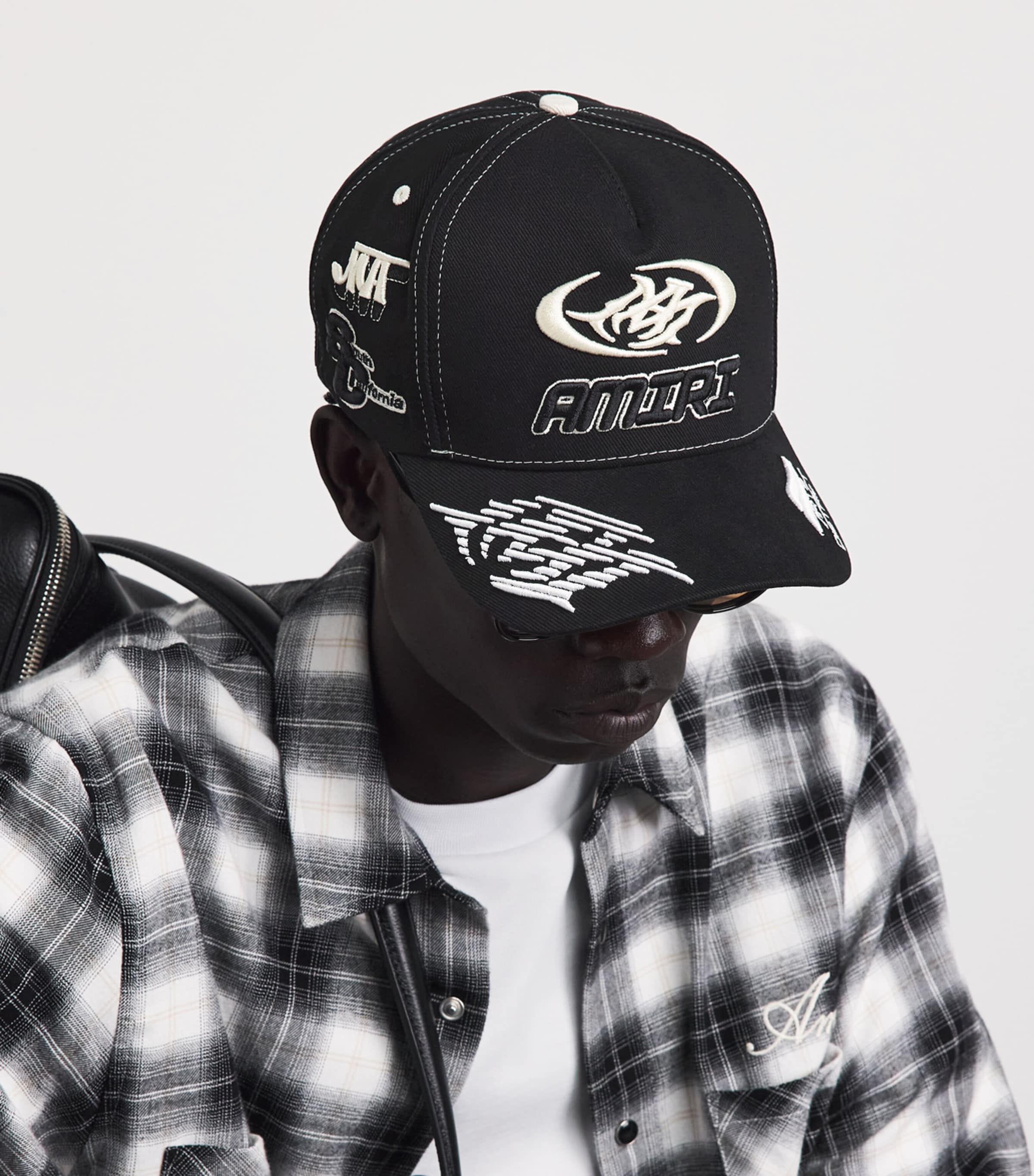 AMIRI Cotton Embroidered Sporty Baseball Cap Black Image 2