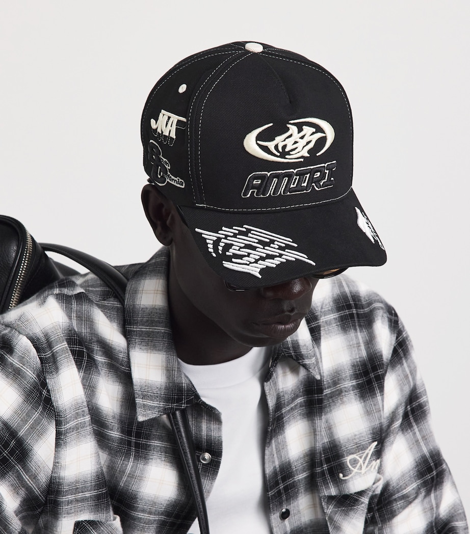 AMIRI Cotton Embroidered Sporty Baseball Cap Black Image 2
