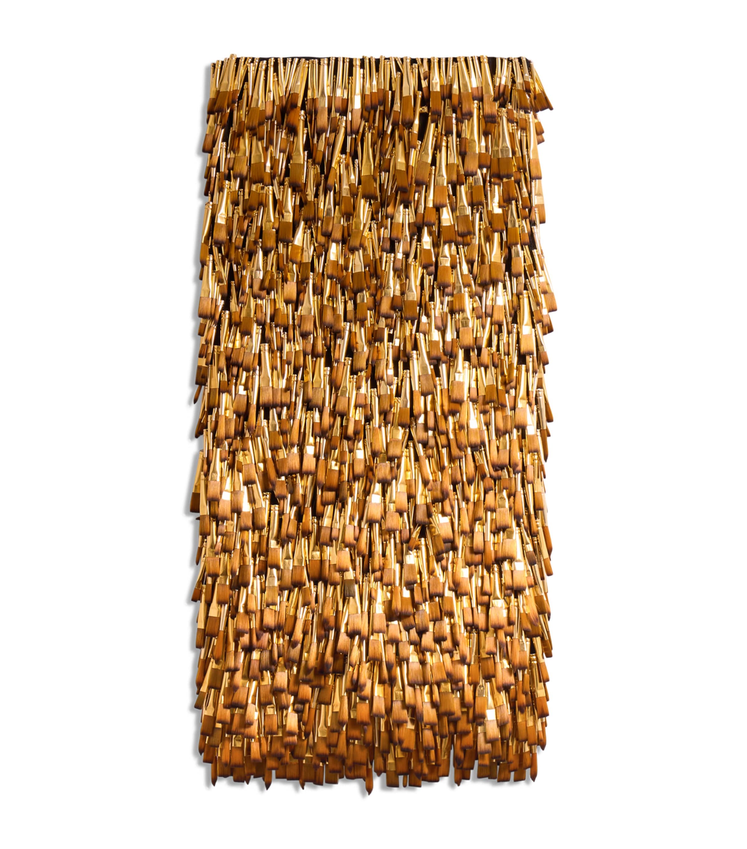 Schiaparelli Womens Embellished Pencil Midi Skirt Gold Image 1