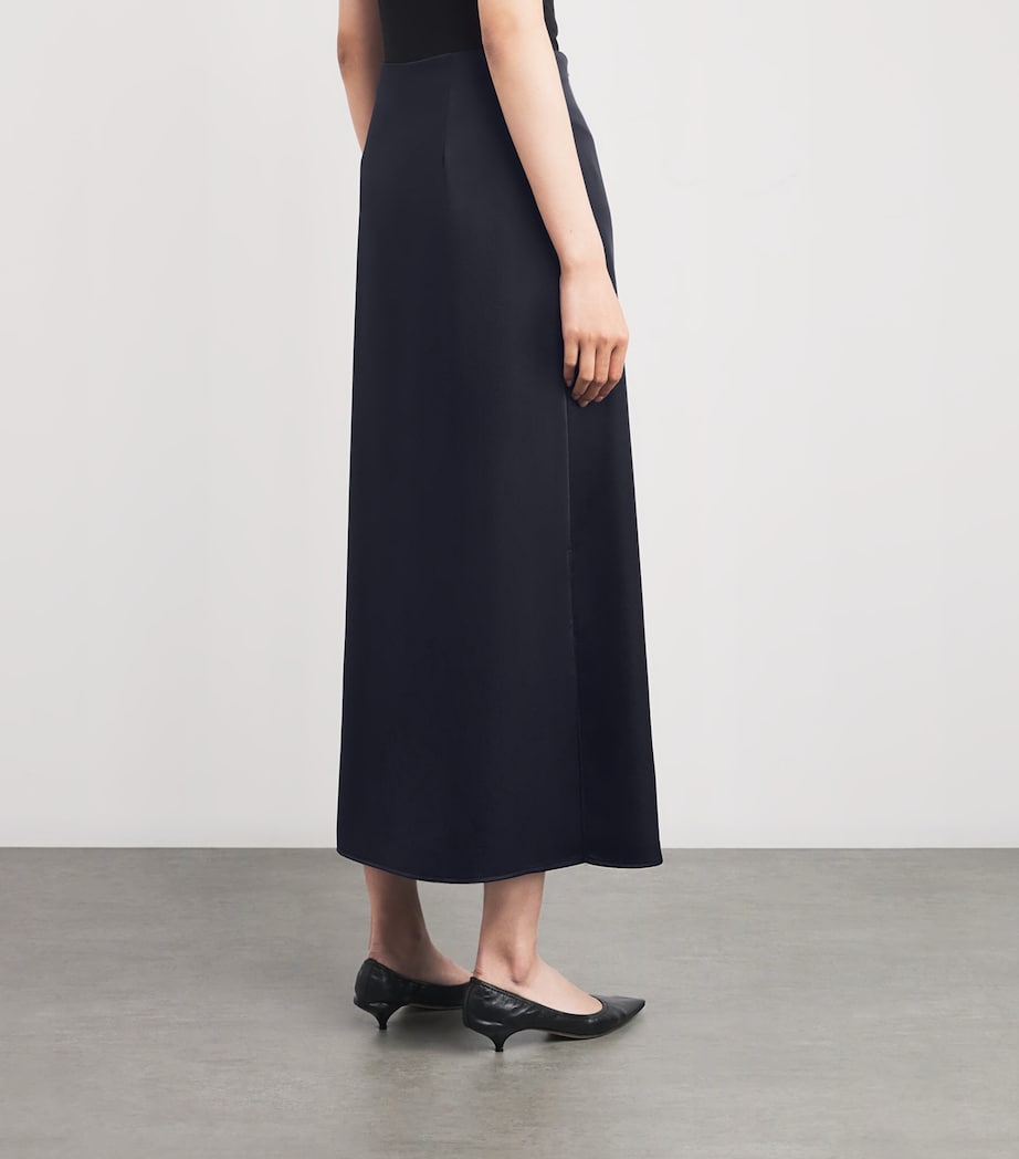 Satin Midi Skirt NAVY Image 3