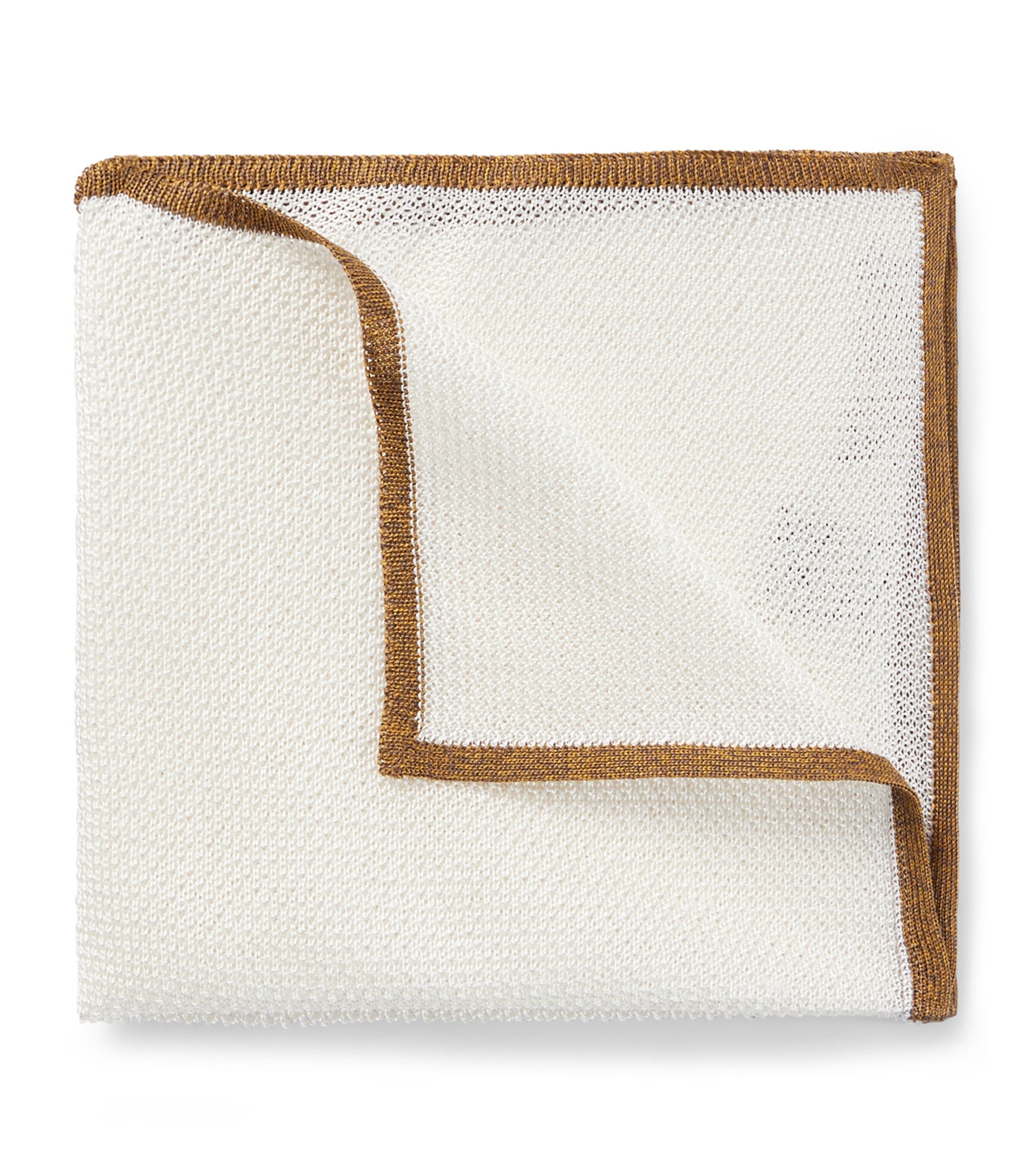 Hugo Boss Piqu-woven Pocket Square In Pure Silk In Yellow