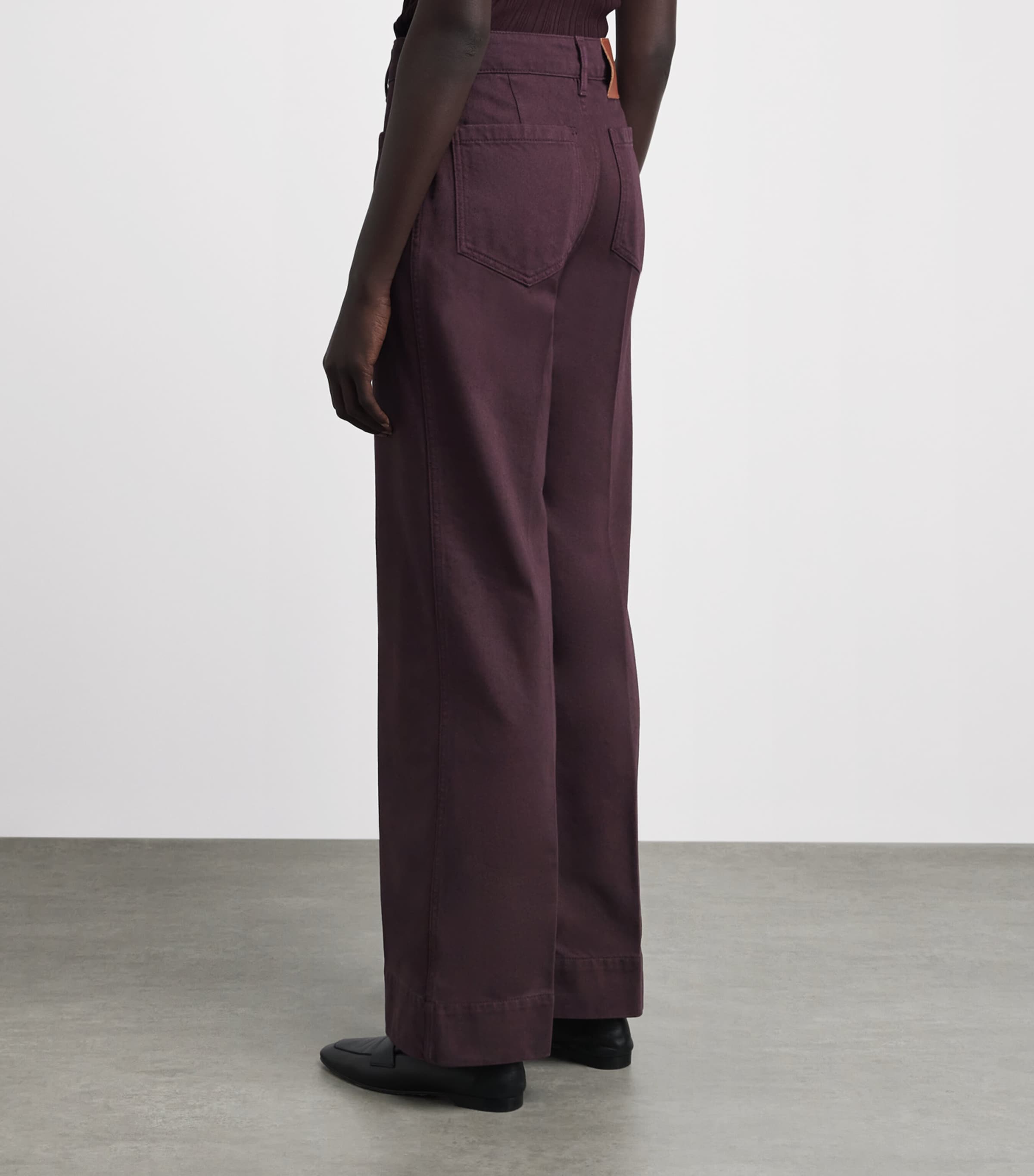 Victoria Beckham Womens Alina High-Rise Wide-Leg Jeans Acai Image 5