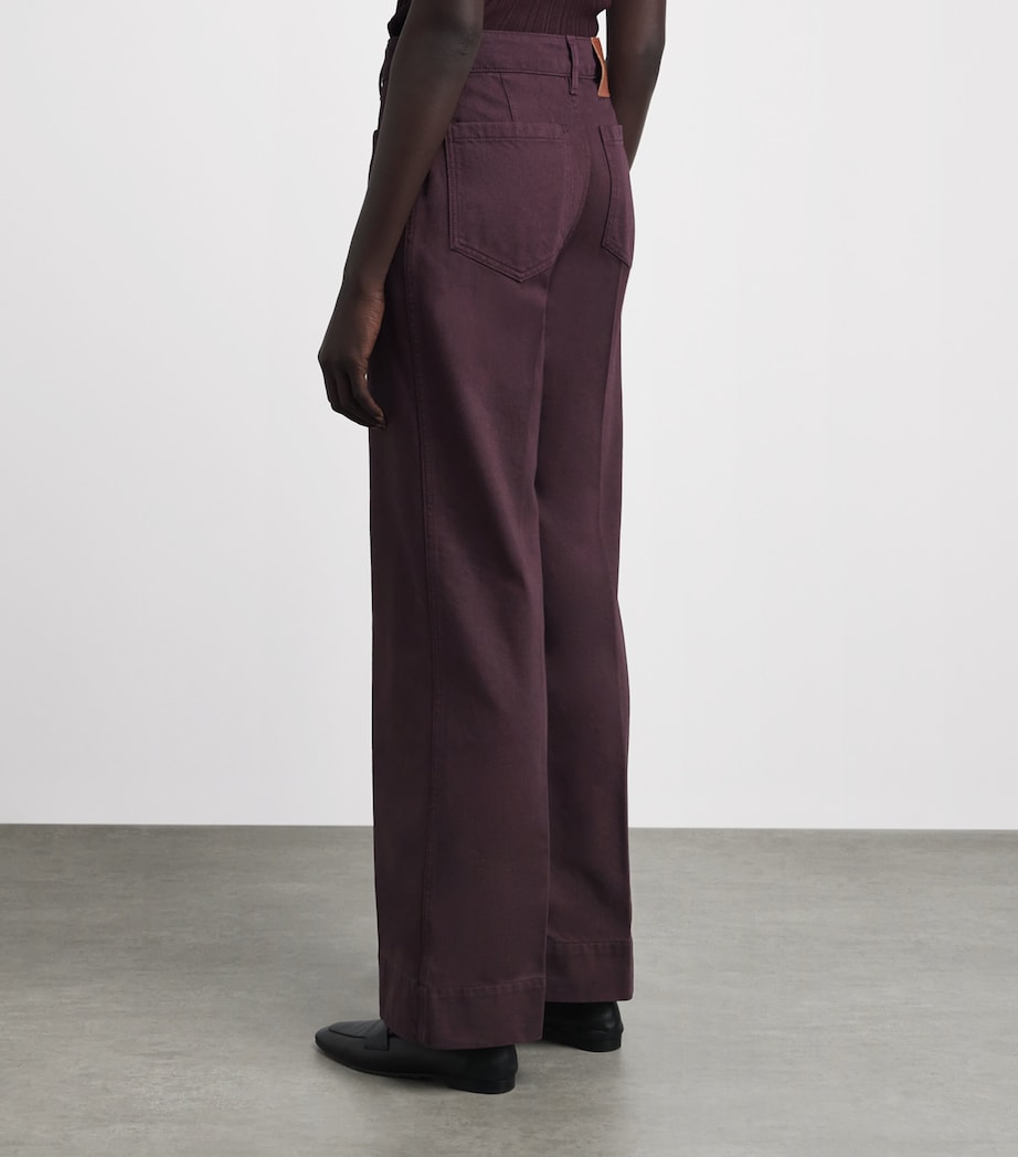 Victoria Beckham Womens Alina High-Rise Wide-Leg Jeans Acai Image 5