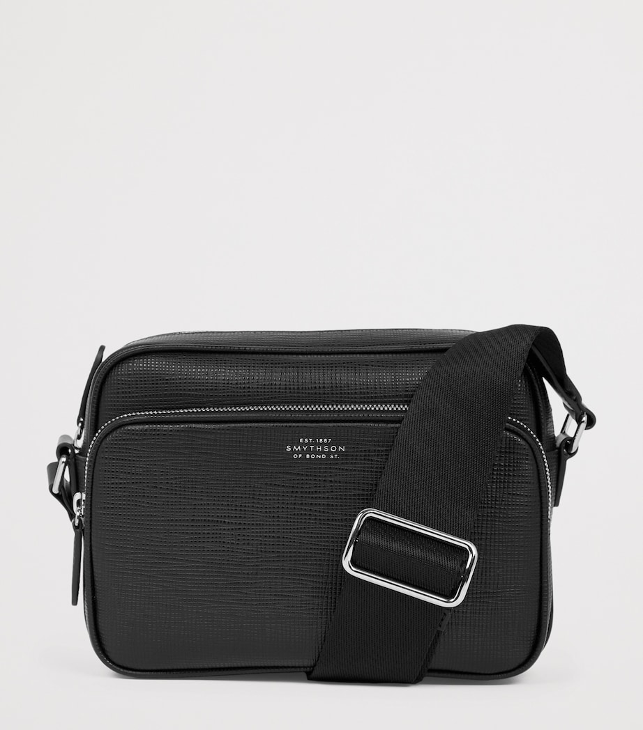 Smythson Leather Panama Cross-Body Bag Black Image 3