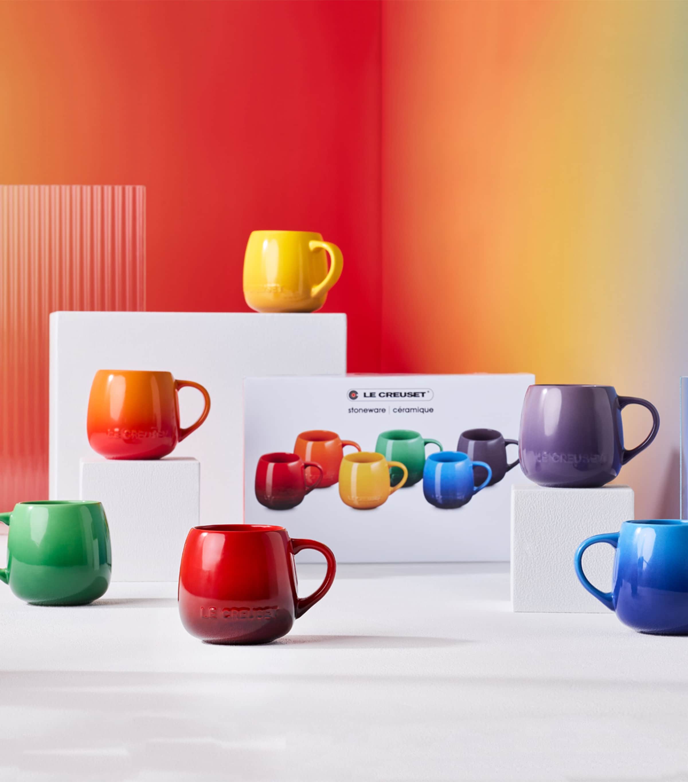 Stoneware Rainbow Mugs (Set of 6) NO COLOUR Image 6