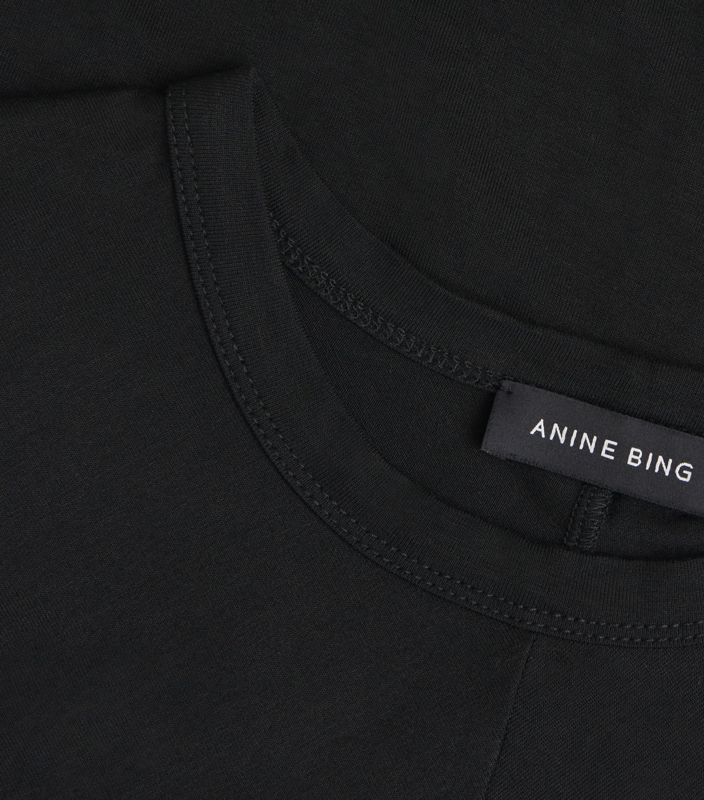ANINE BING Womens Draped Zadig T-Shirt Black Image 6