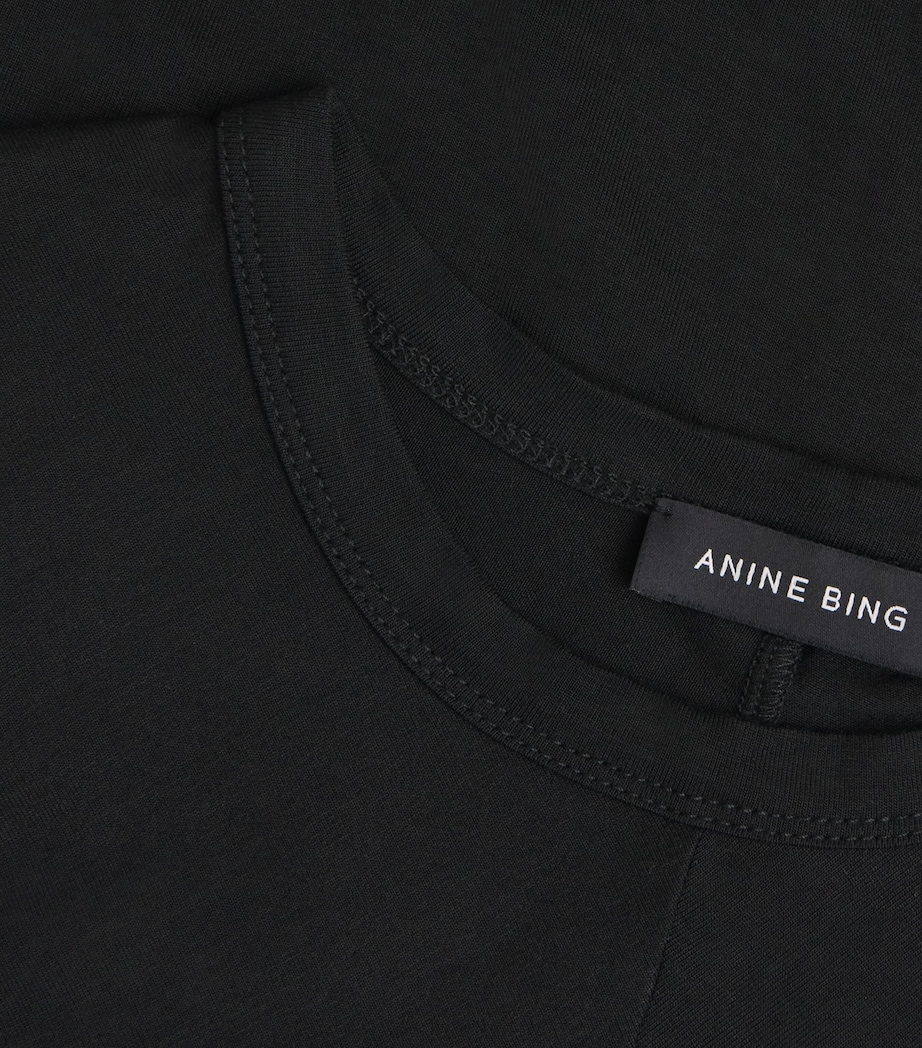 ANINE BING Womens Draped Zadig T-Shirt Black Image 6