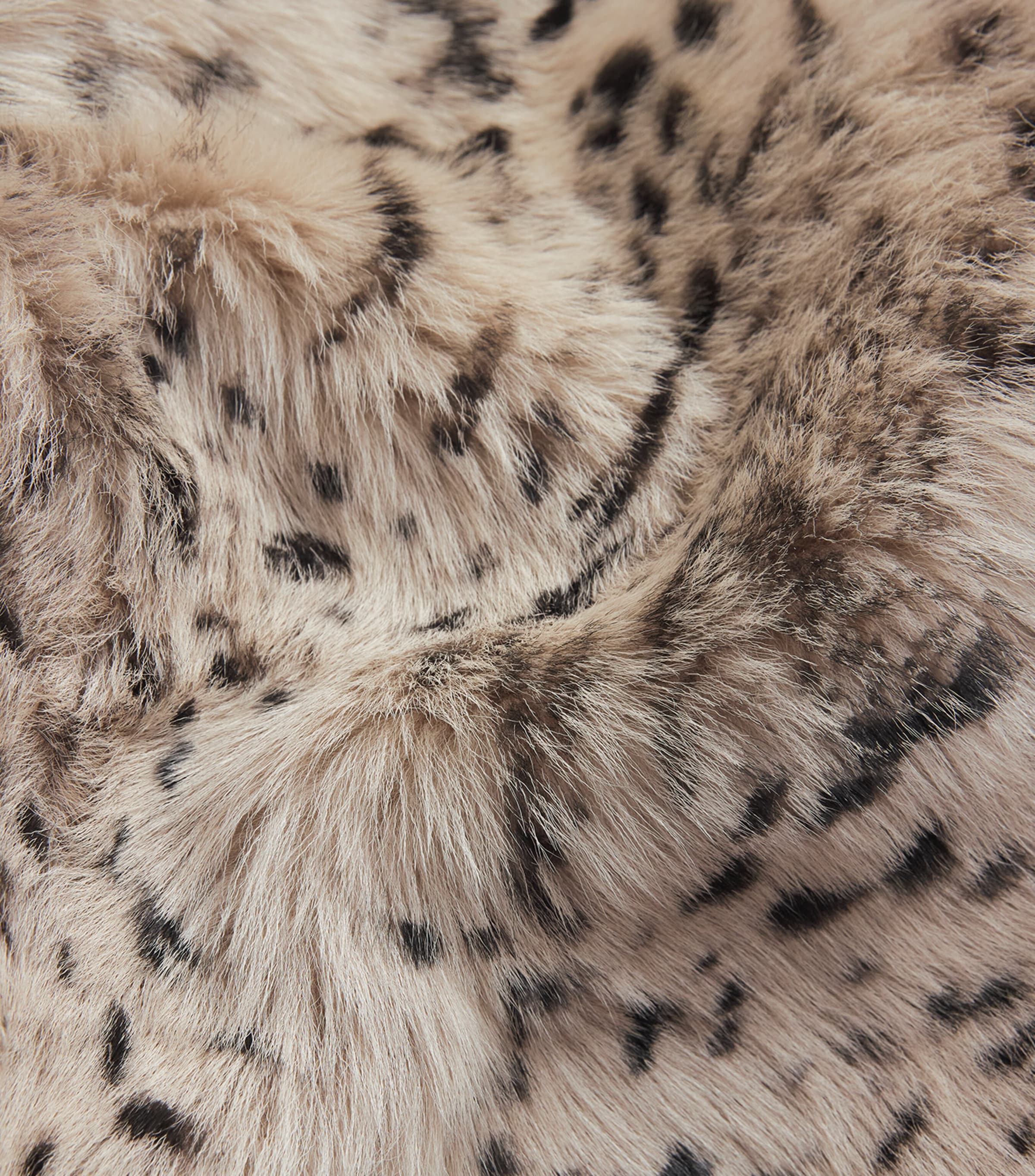 Faux Fur Deer Leather Jacket DARK BROWN Image 5