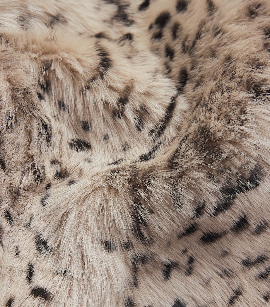 Faux Fur Deer Leather Jacket DARK BROWN Image 5