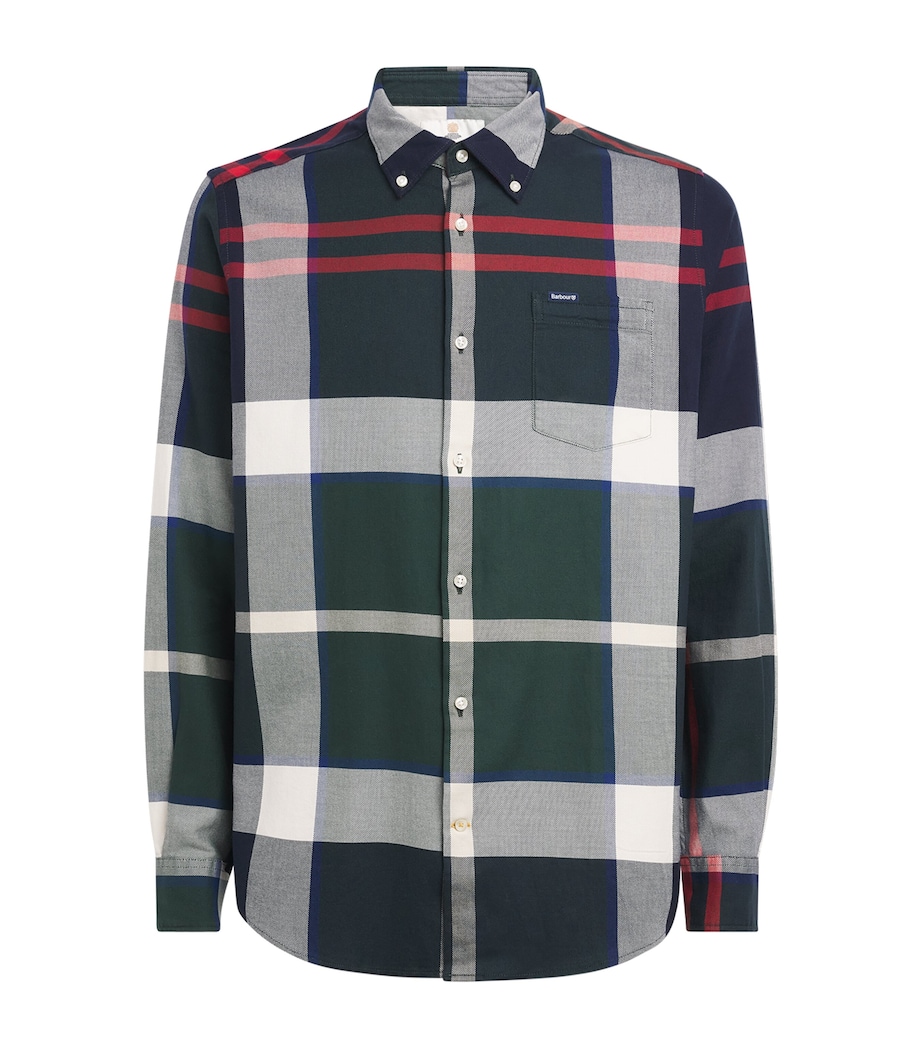Barbour Mens Cotton Tartan Dunoon Shirt Evergreen Tartan Image 1