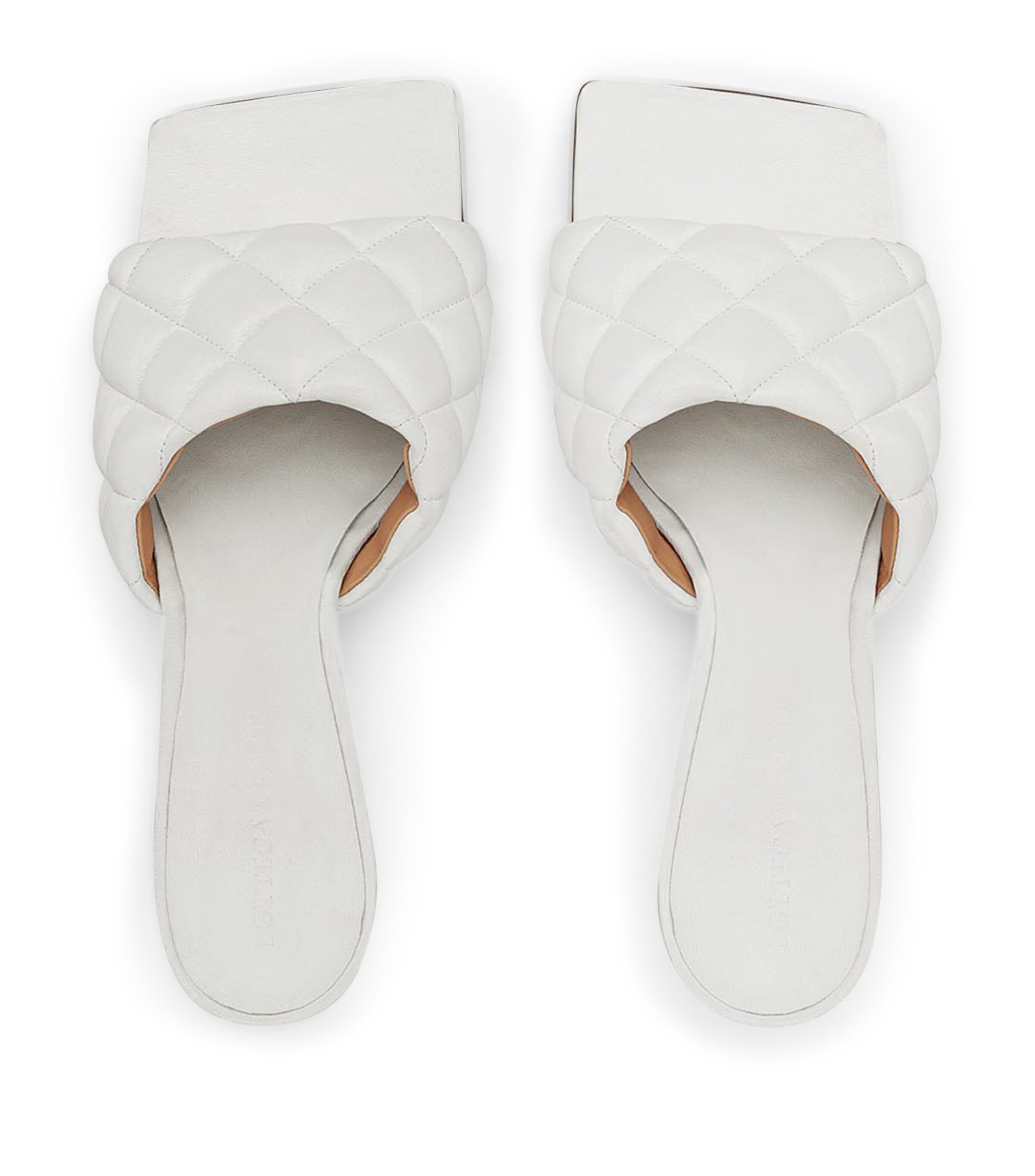 Leather Padded Mules 90 OPTIC WHITE Image 4