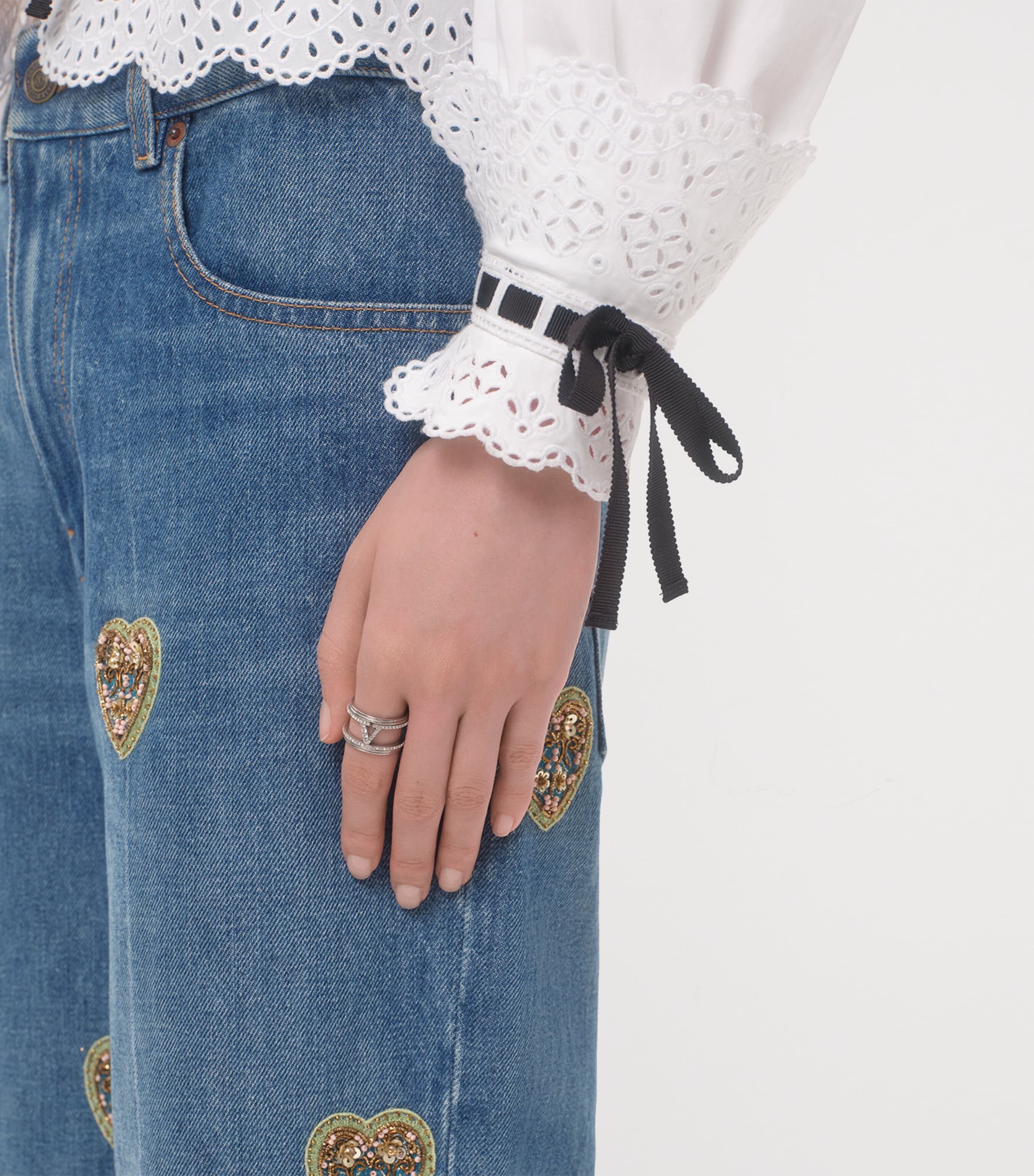 Embellished VLogo Ring DFH Image 2