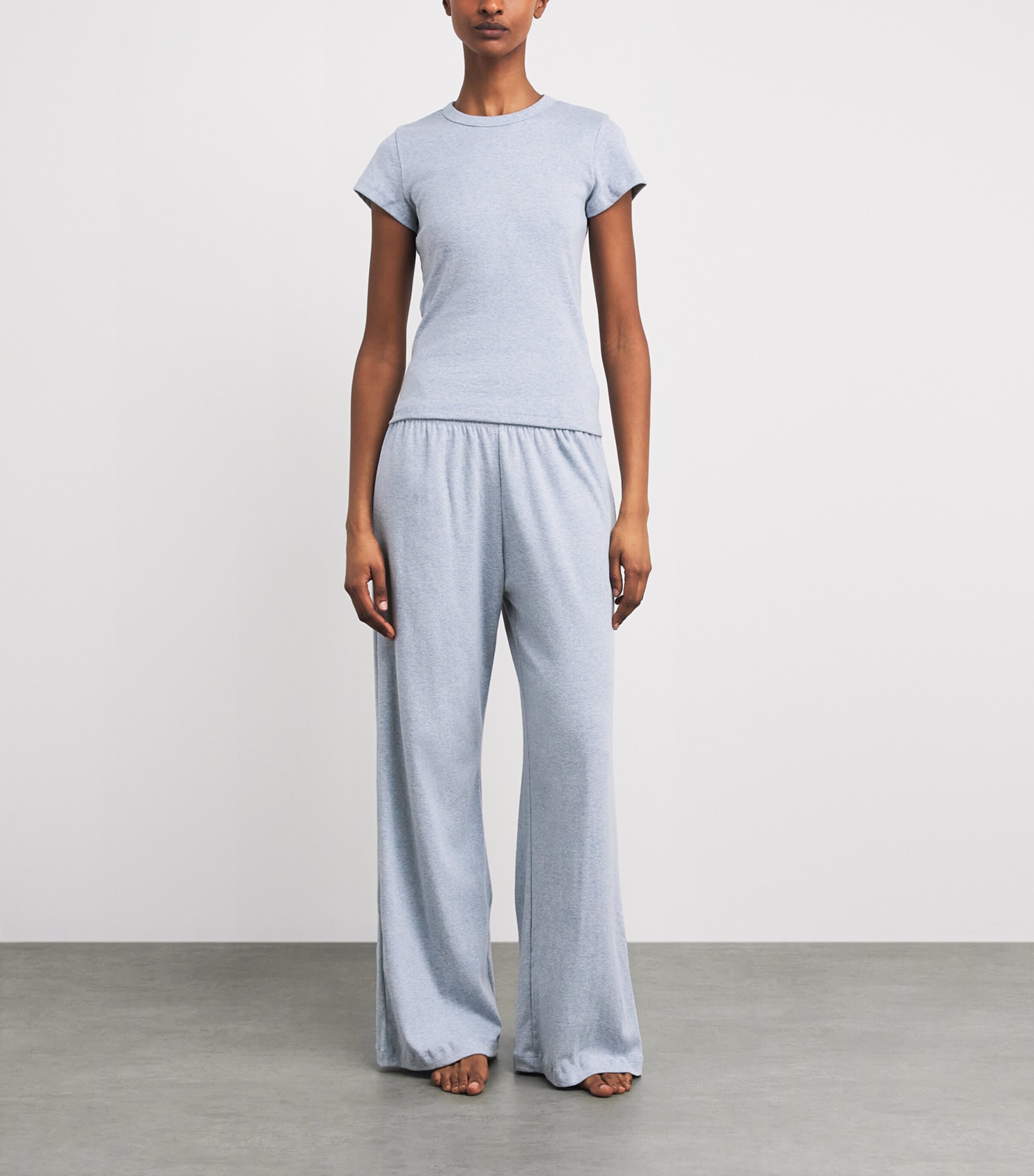 LESET Womens Cotton Nando Relaxed Sweatpants Ciel Melange Image 2