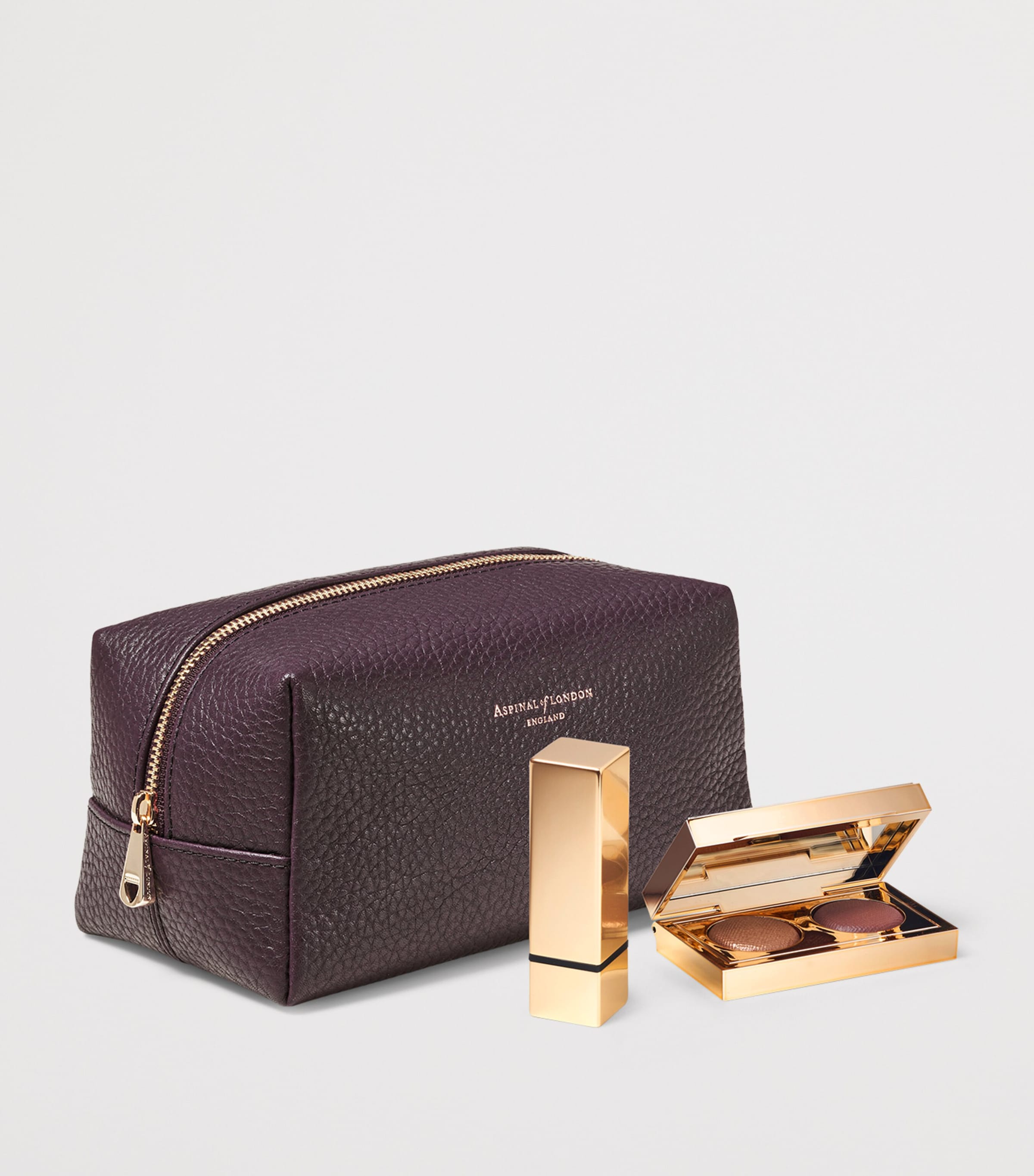 Medium Leather London Cosmetic Case FIG Image 2