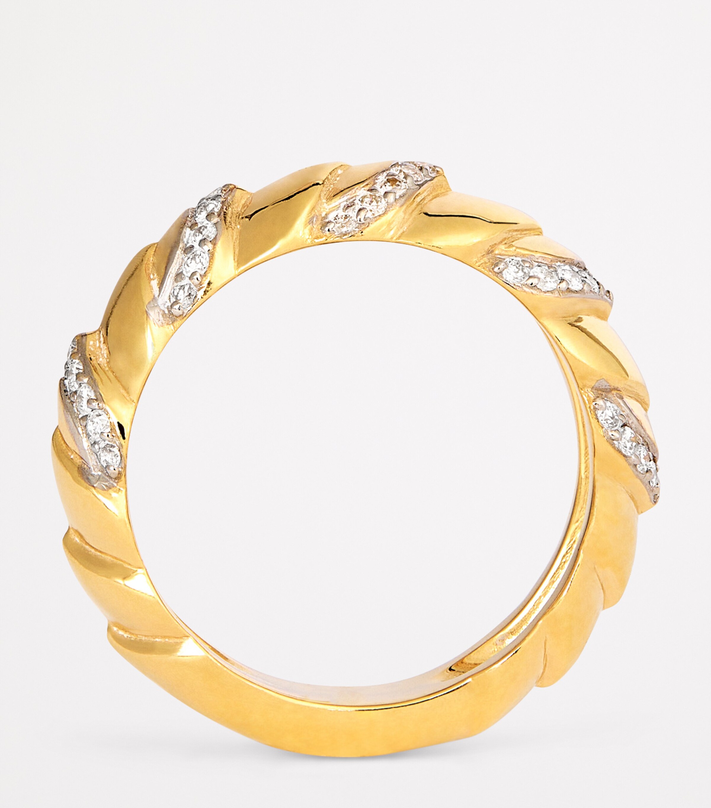 Yellow Gold and Diamond Cobra Stackable Ring YELLOW GOLD Image 3