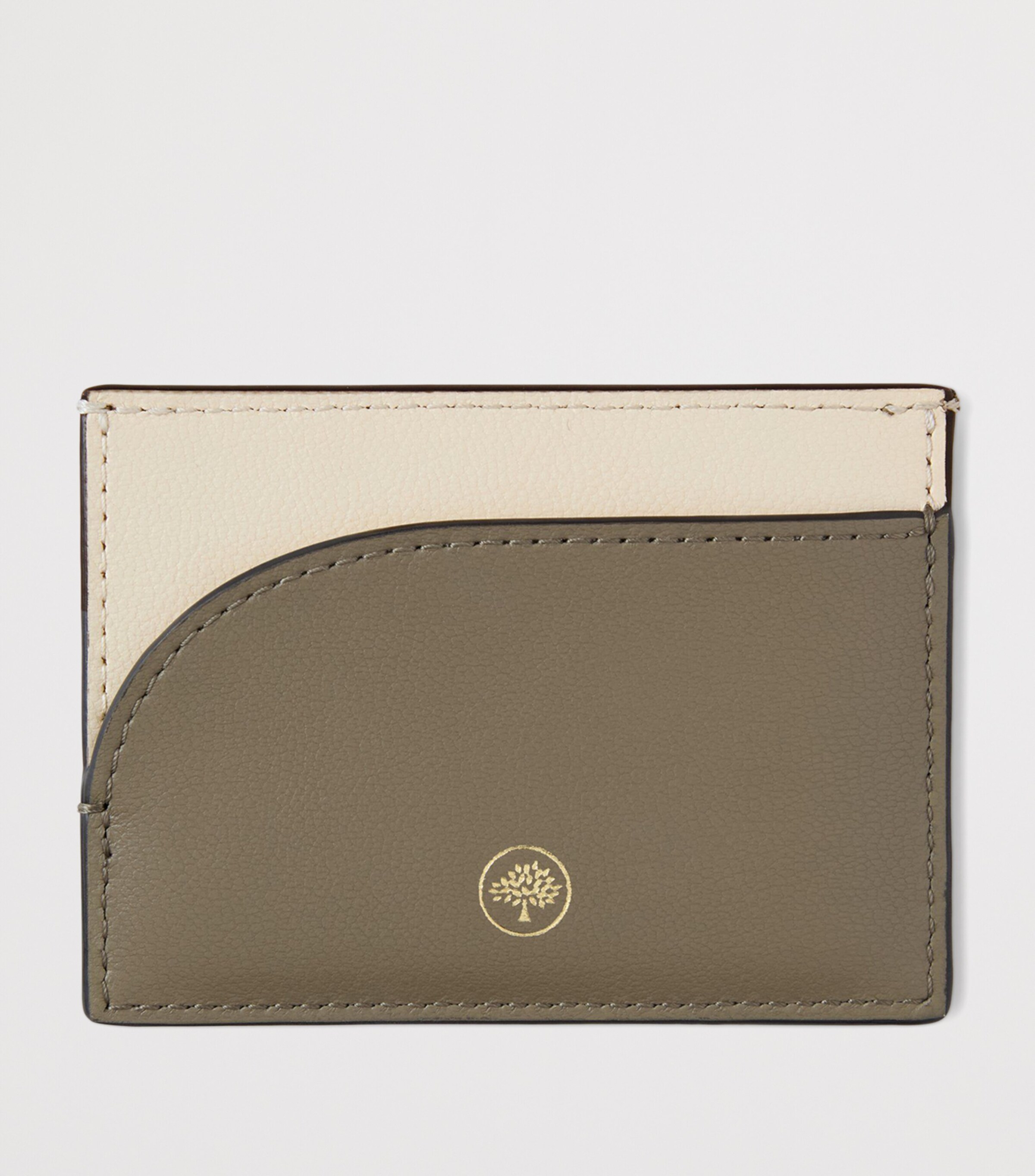 Leather Compact Card Holder EGGSHELL-LINEN GREEN Image 2