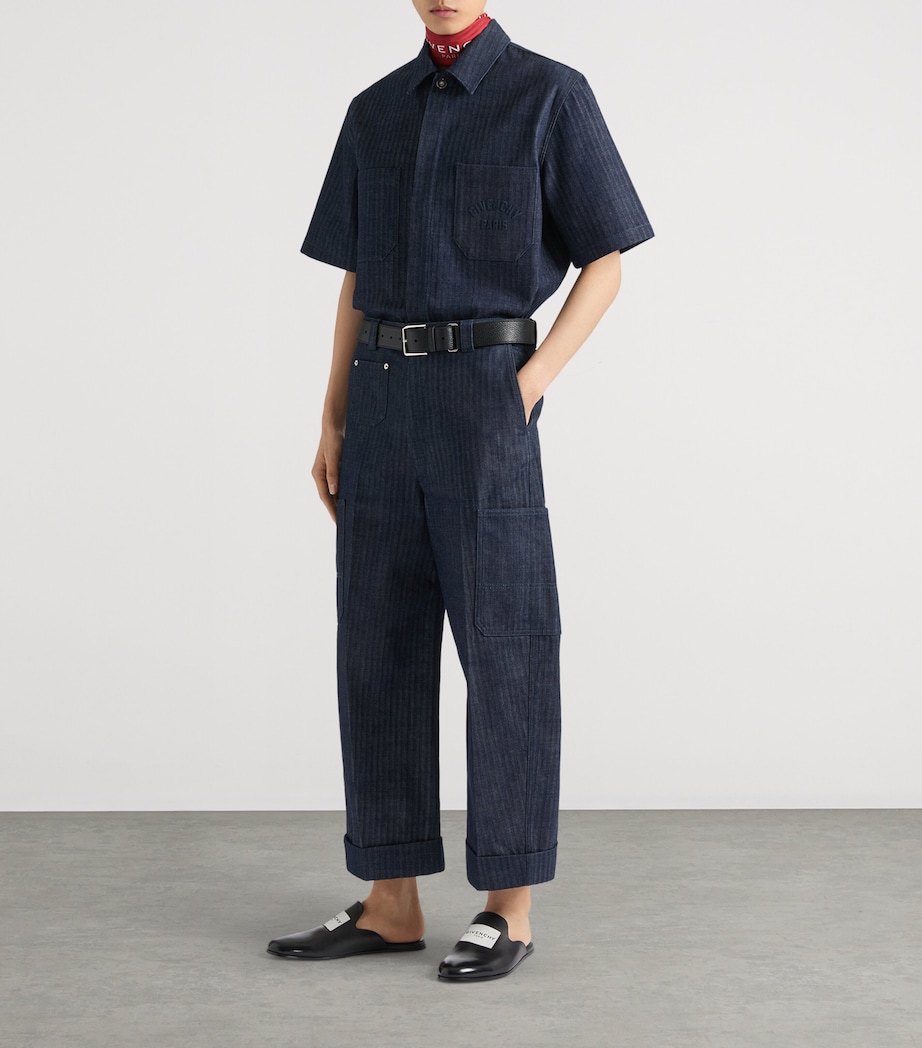 Wool Cargo Trousers DARK BLUE Image 3