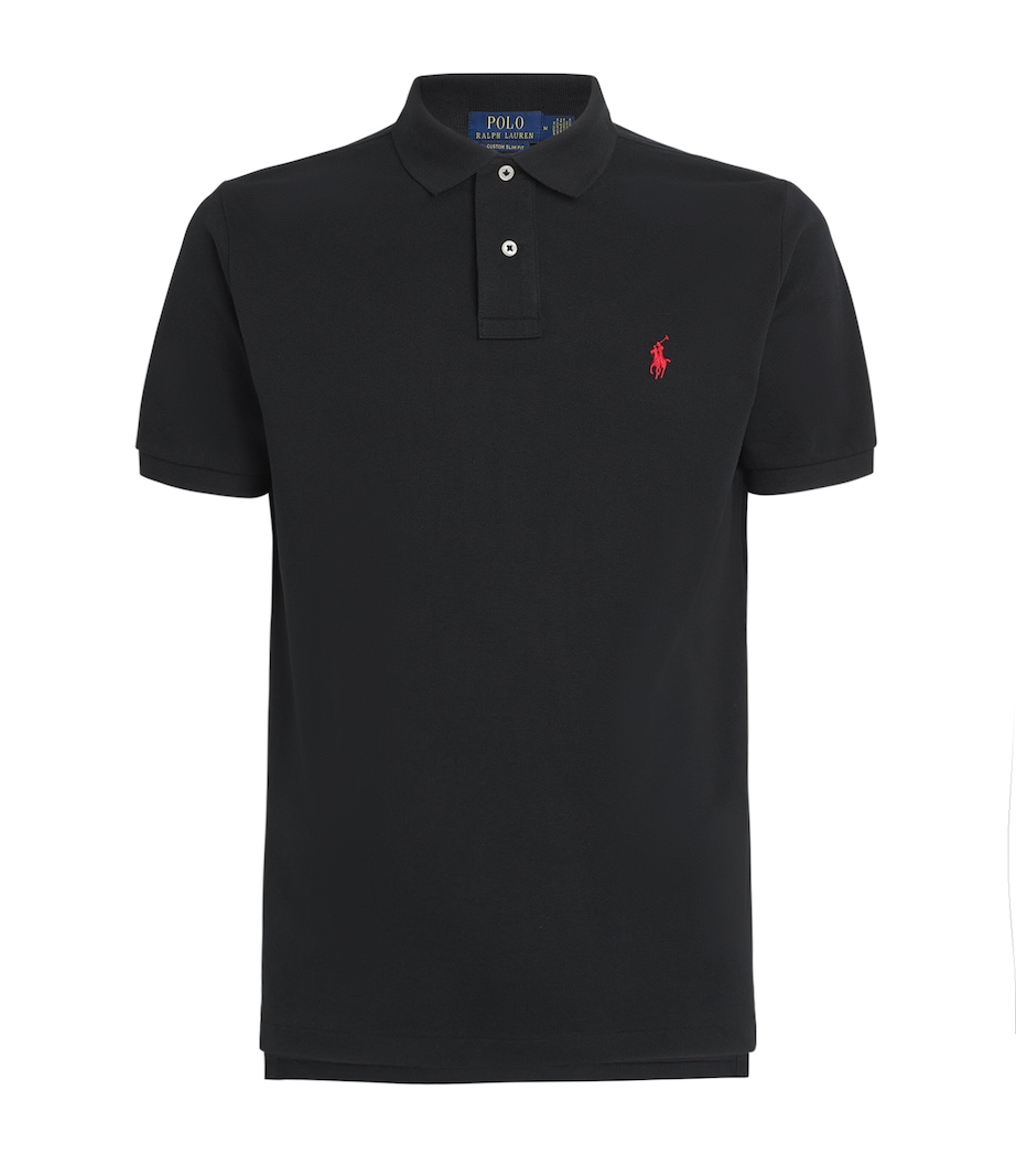 Cotton Mesh Custom-Fit Polo Shirt POLO BLACK Image 1