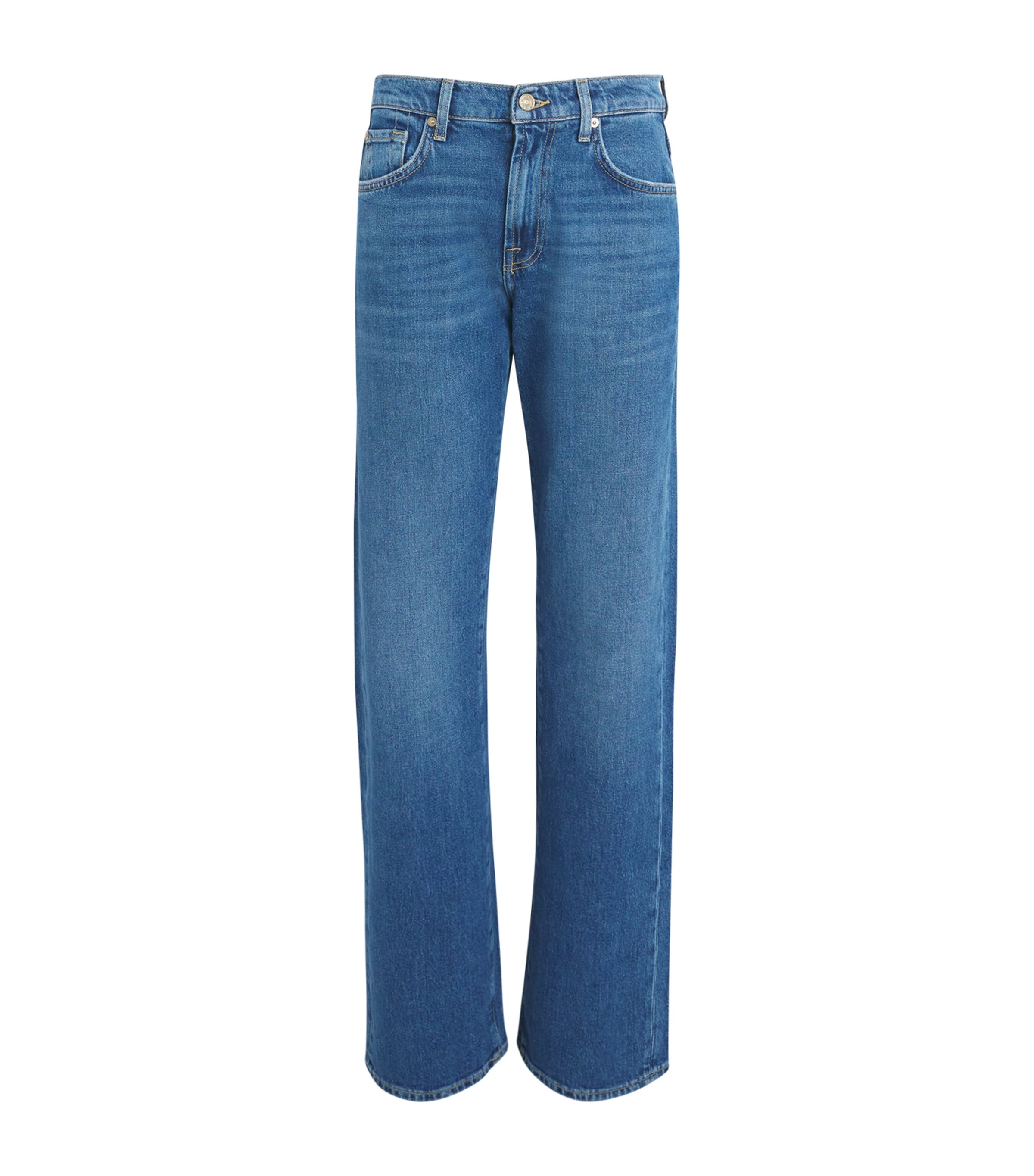 7 For All Mankind Tess High-rise Straight Jeans In Blue