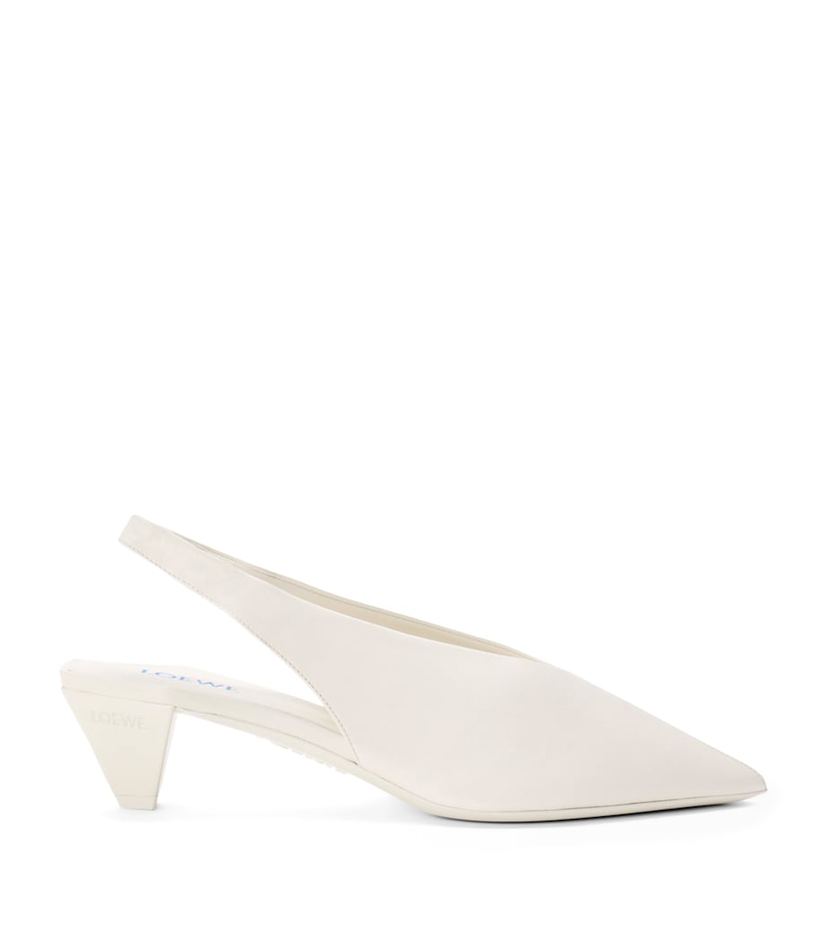 LOEWE Lambskin Origami Cubic Slingback Pumps 45 White Image 1