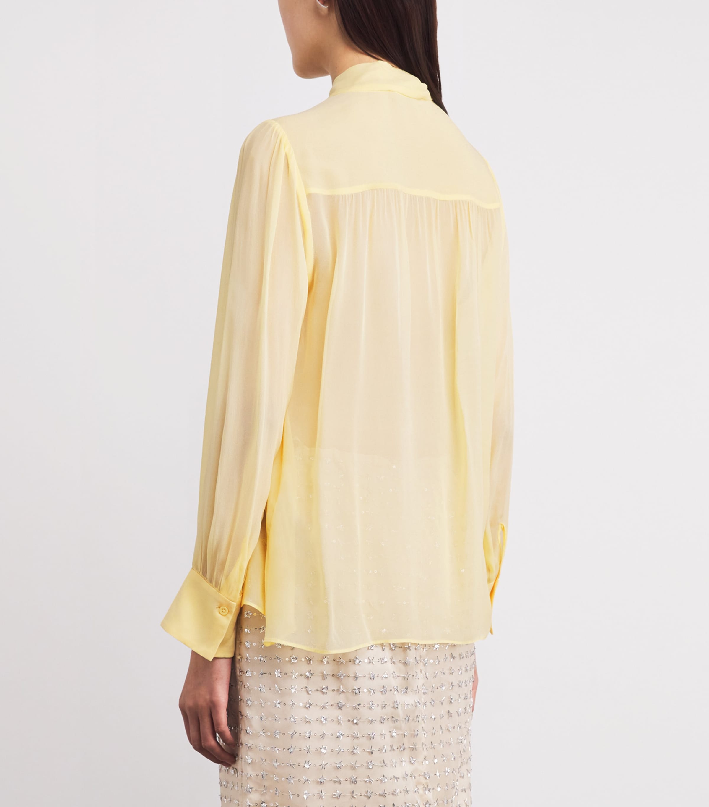Tie-Neck Blouse F732 BUTTER Image 4