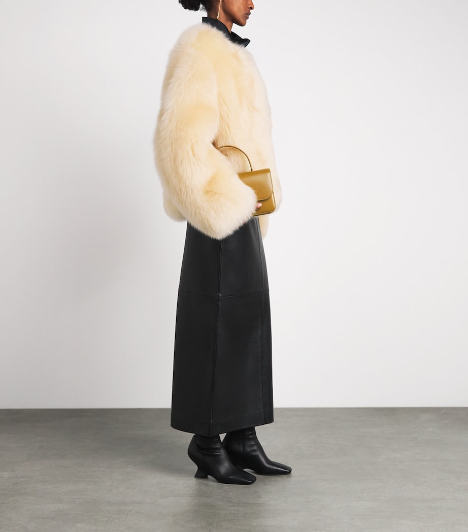 CHAROUX Womens Shearling Calin Coat Warm Cream Image 2