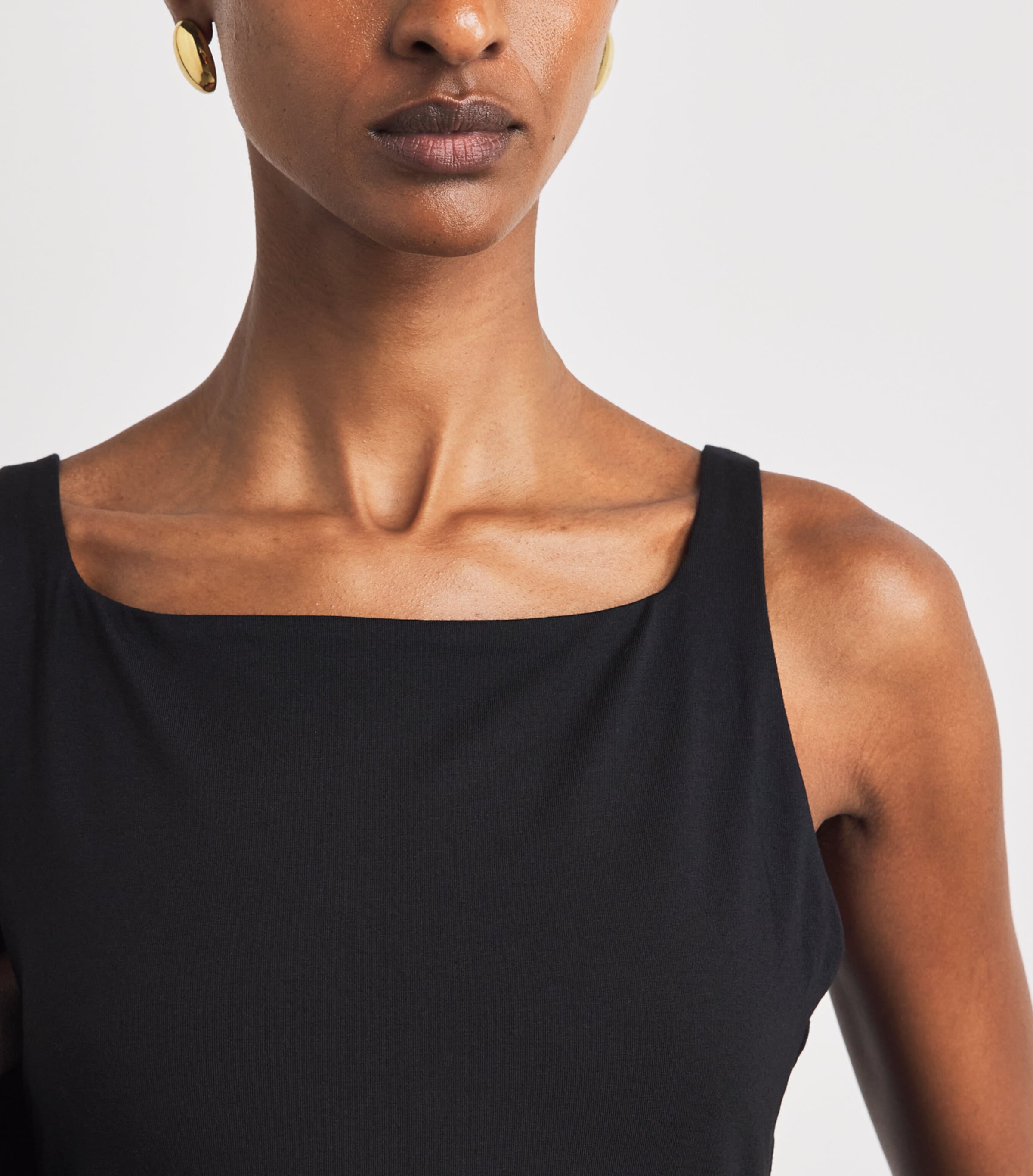 ME+EM Womens Jersey and Poplin Fit + Flare Midi Dress Black Image 5
