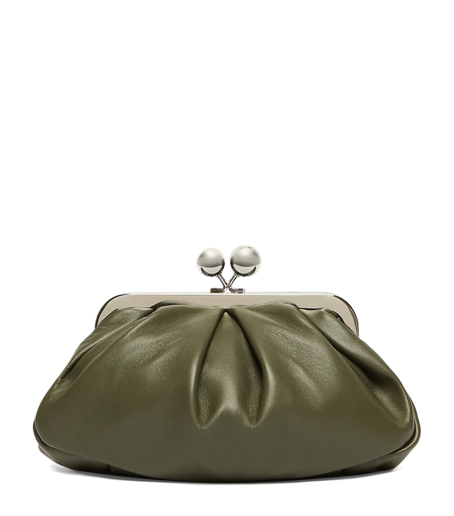 Weekend Max Mara Lambskin Pasticcino Clutch Bag Dark Green Image 1