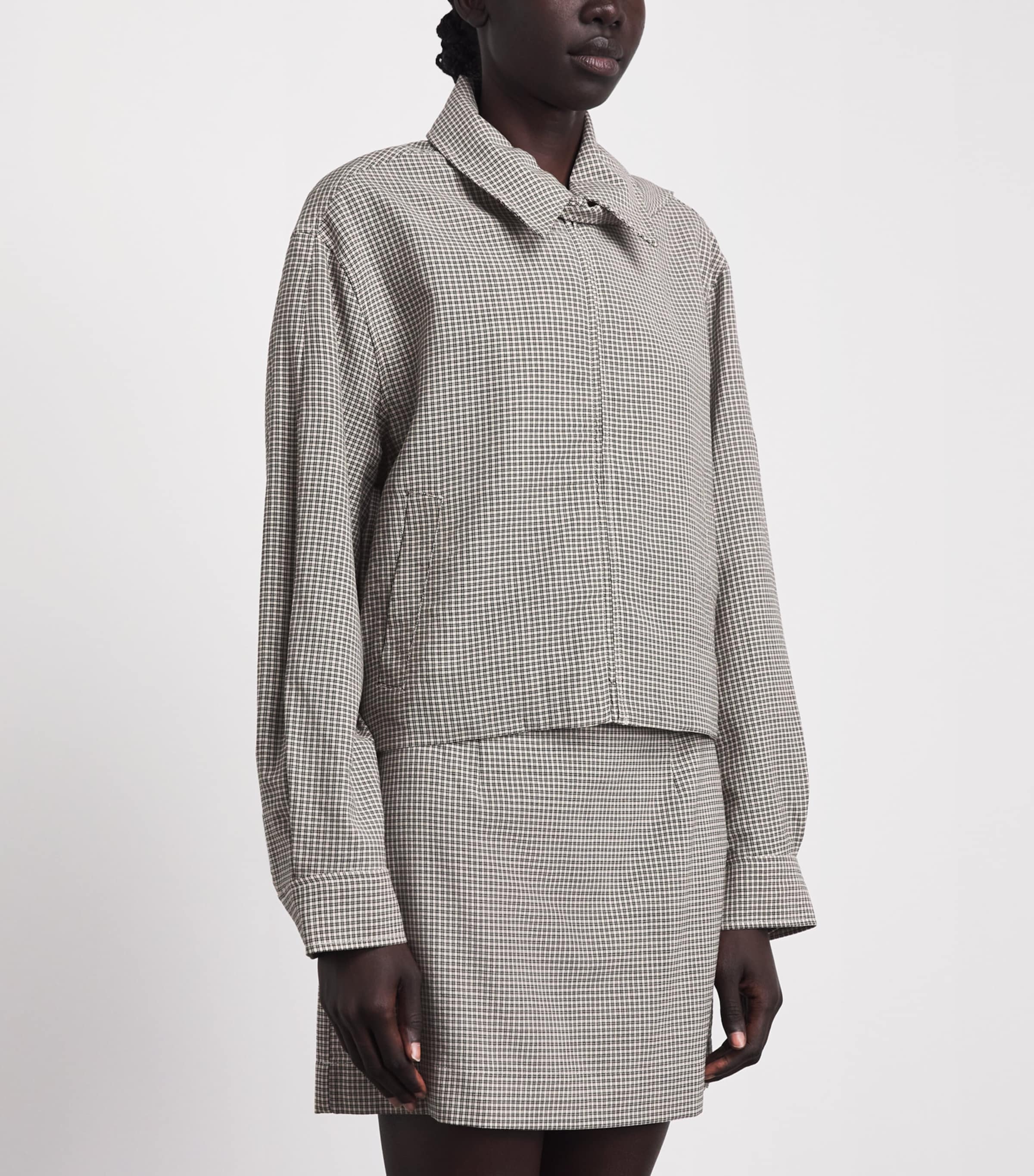Rag & Bone Womens Wool Plaid Krista Bomber Jacket Blackpld Image 4