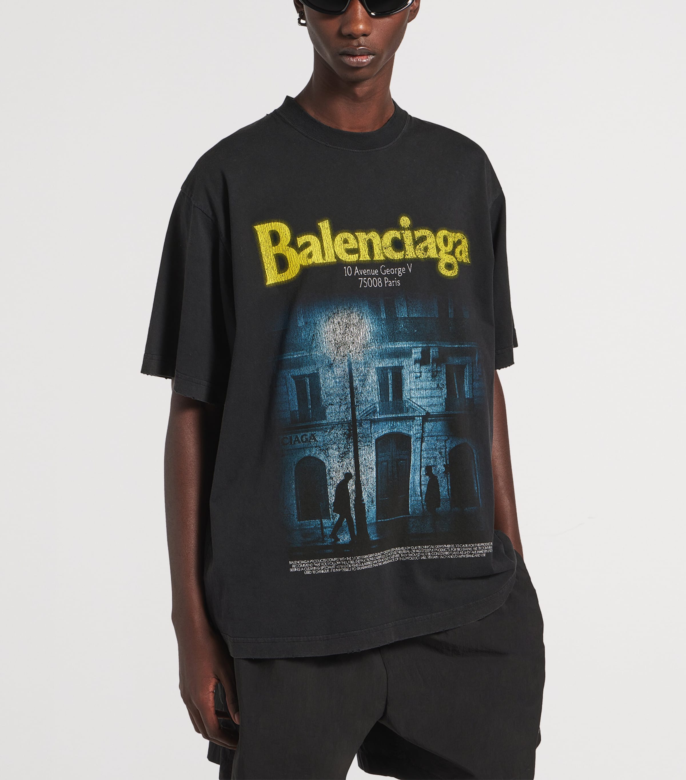 Balenciaga Black Graphic Print T-Shirt | Harrods US