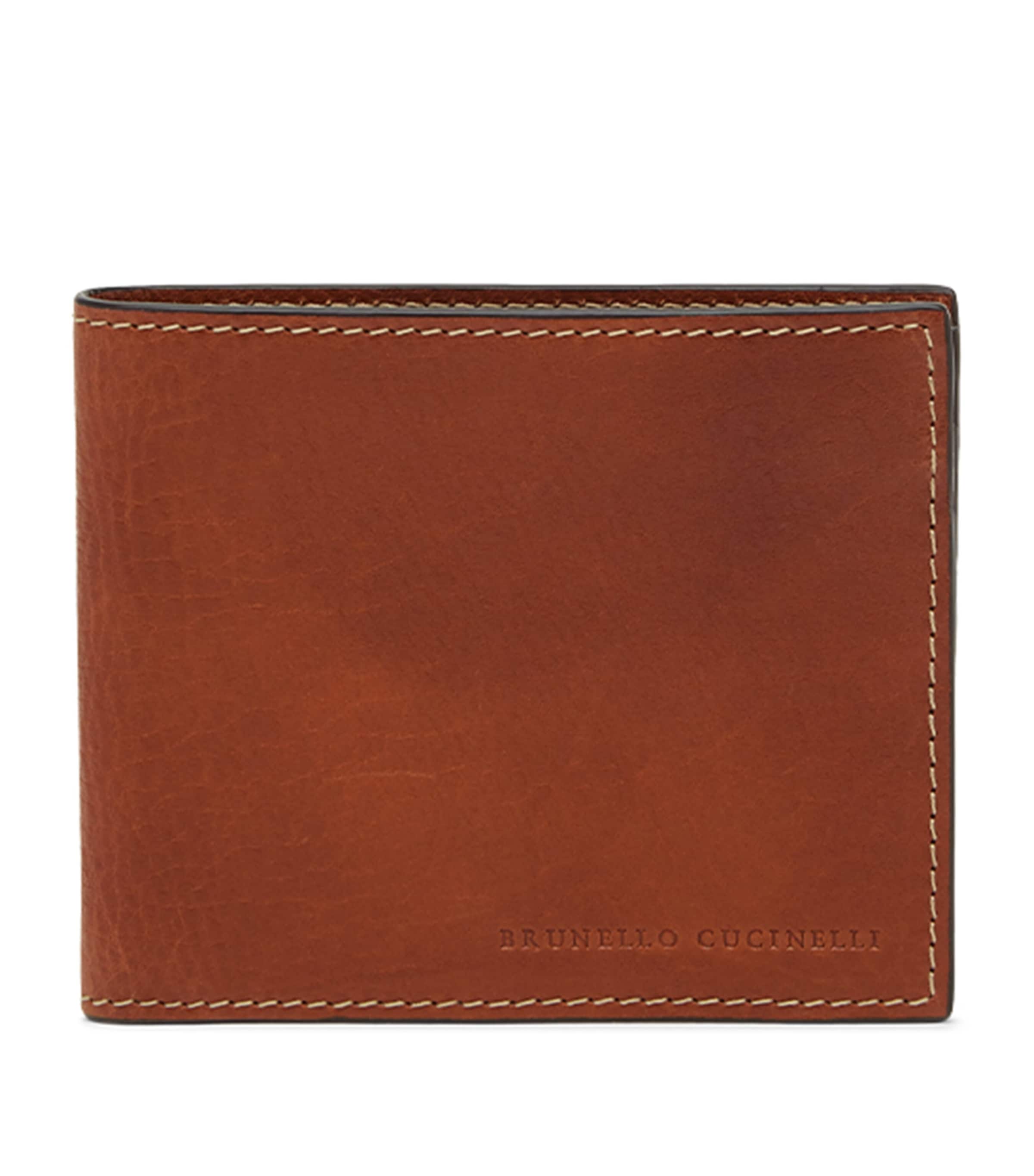 Brunello Cucinelli Leather Bifold Wallet In Brown