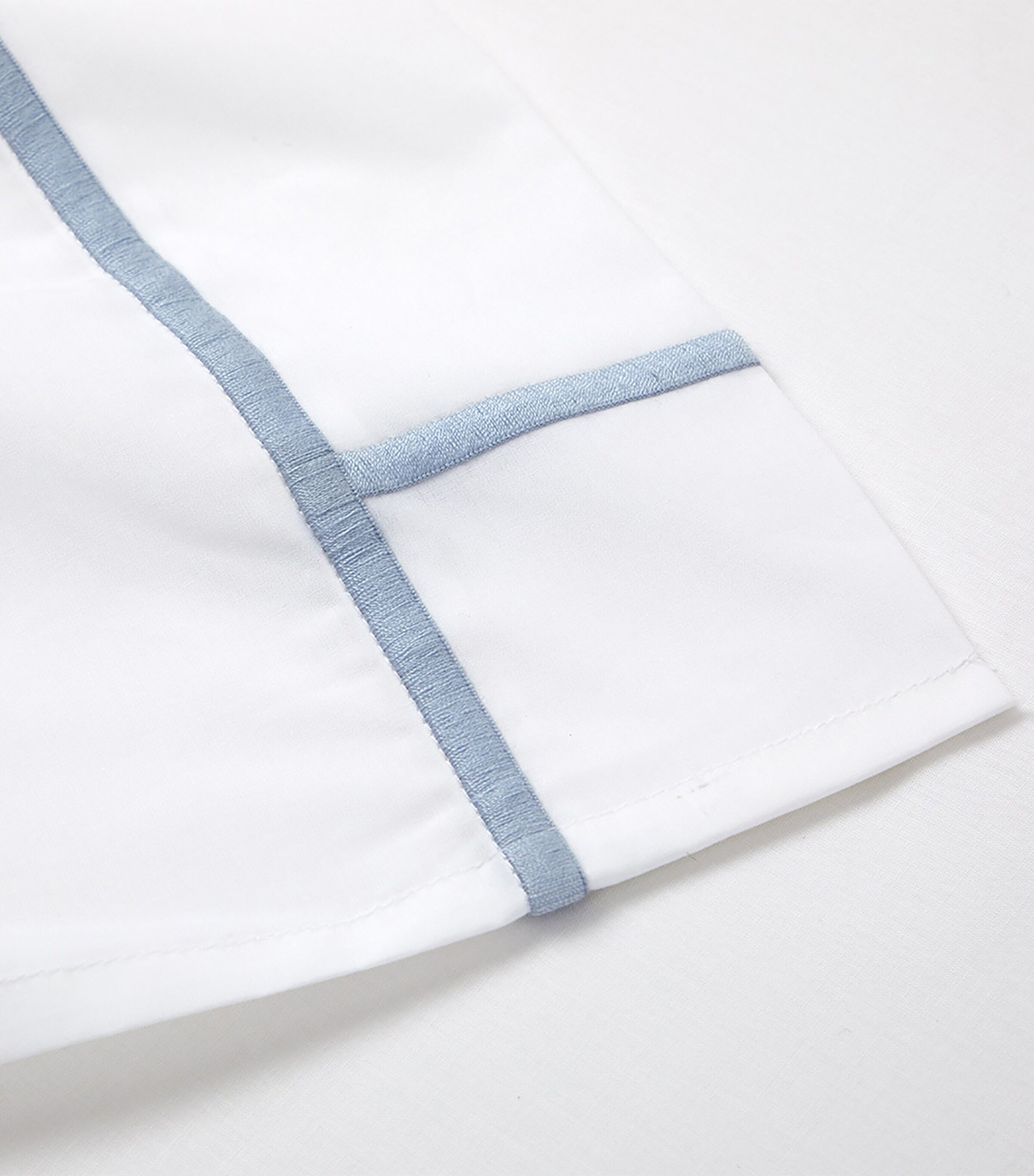 Yves Delorme Pima Cotton Athena Celeste Super King Flat Sheet (270cm x 295cm) Celeste Image 3