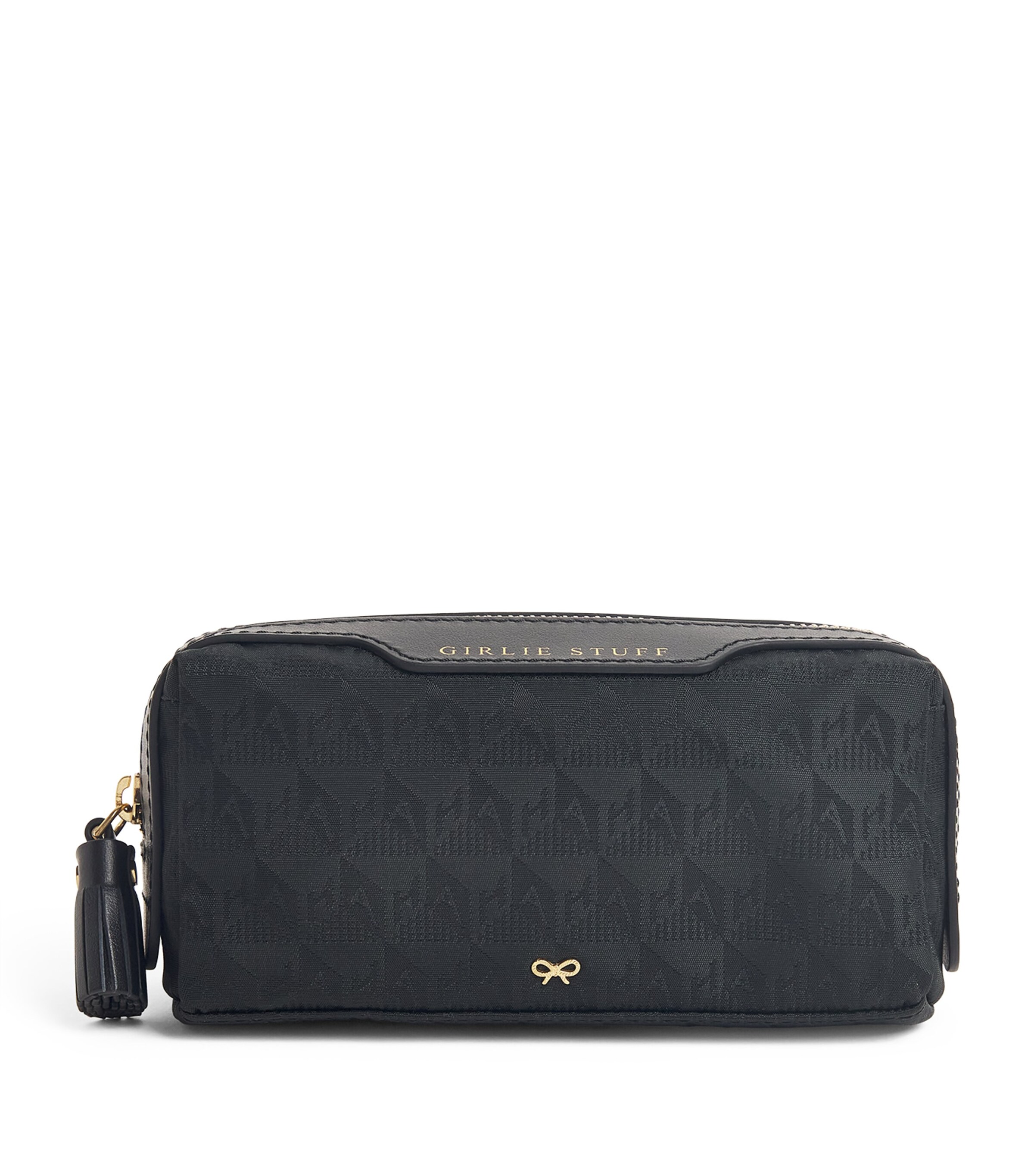 Anya Hindmarch Logo Jacquard Girlie Stuff Pouch Black Image 1