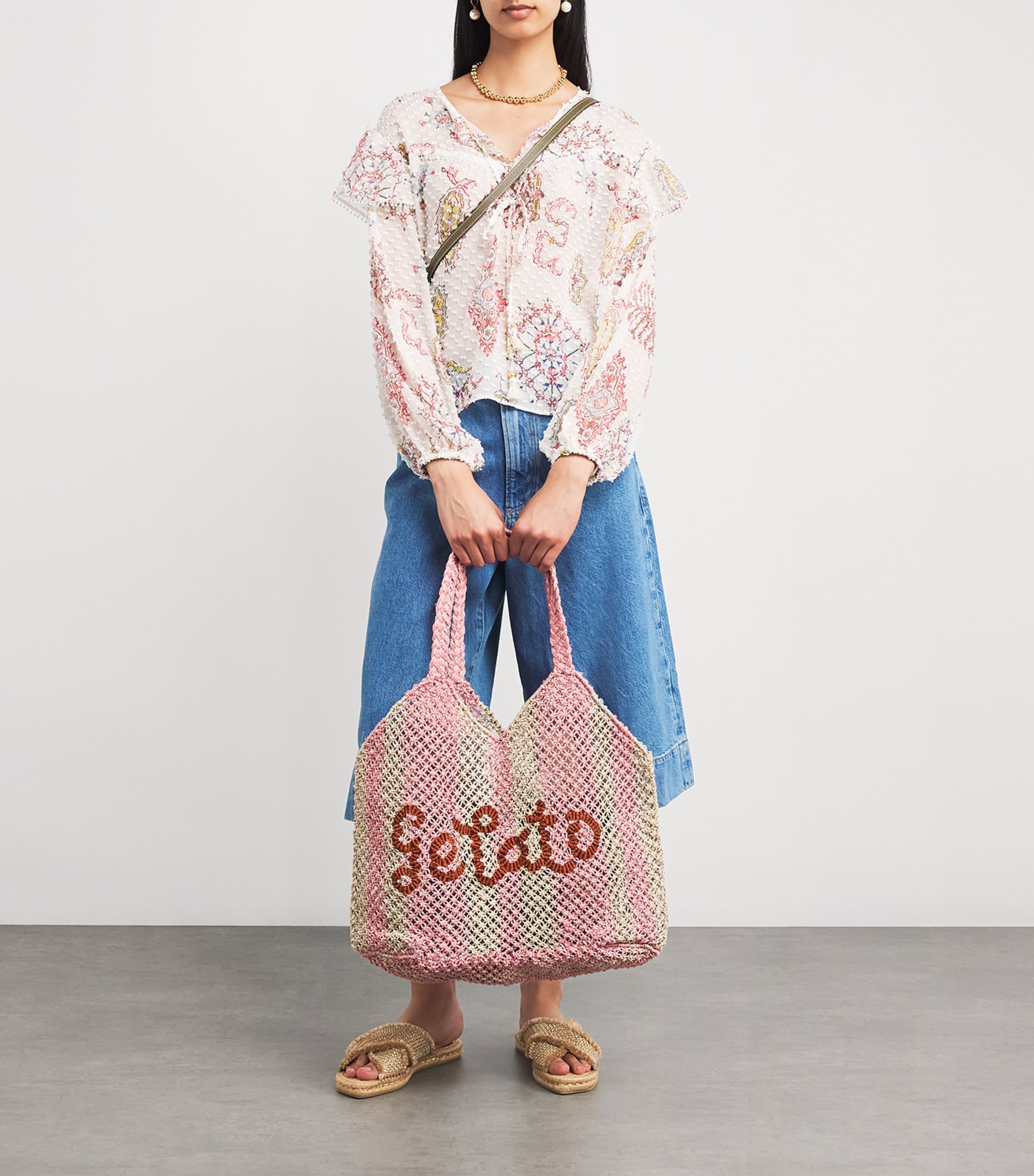 Jute Gelato Tote Bag NATURAL ROSE Image 2