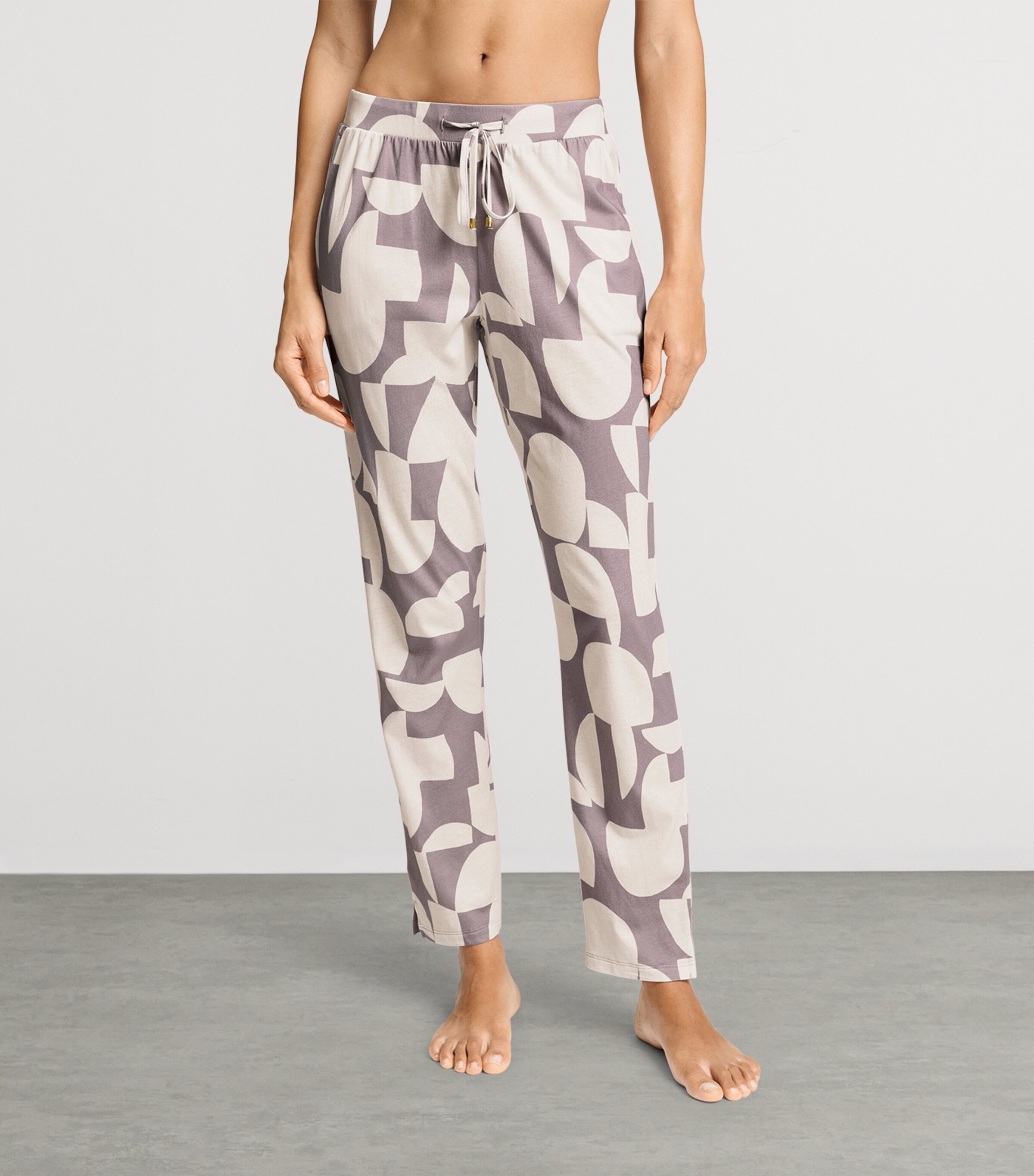 Hanro Womens Cotton-Modal Sleep & Lounge Pyjama Trousers Divided Circles Image 4